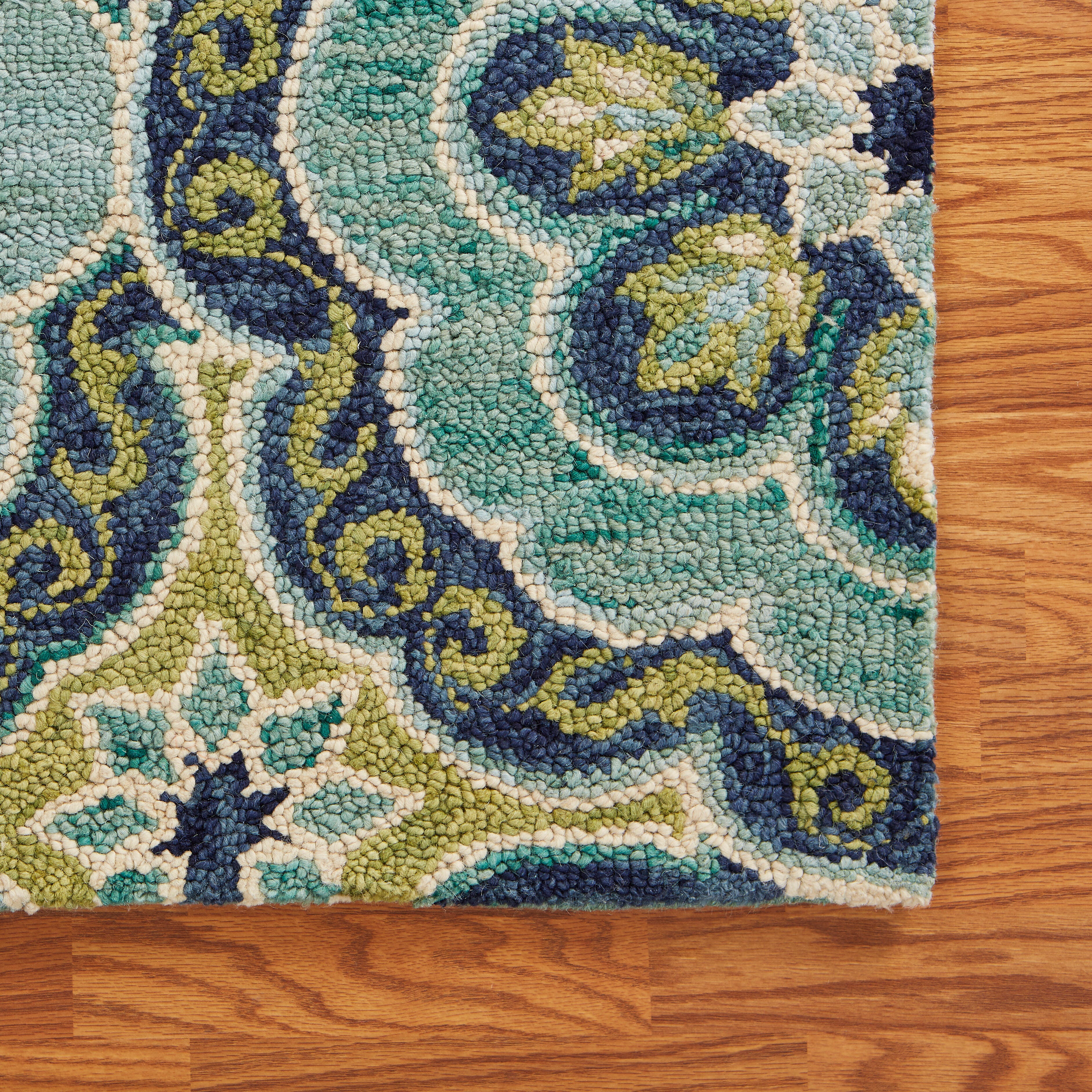 LR Home Graden 7'9" x 9'9" Area Rug, Green/Ivory, large