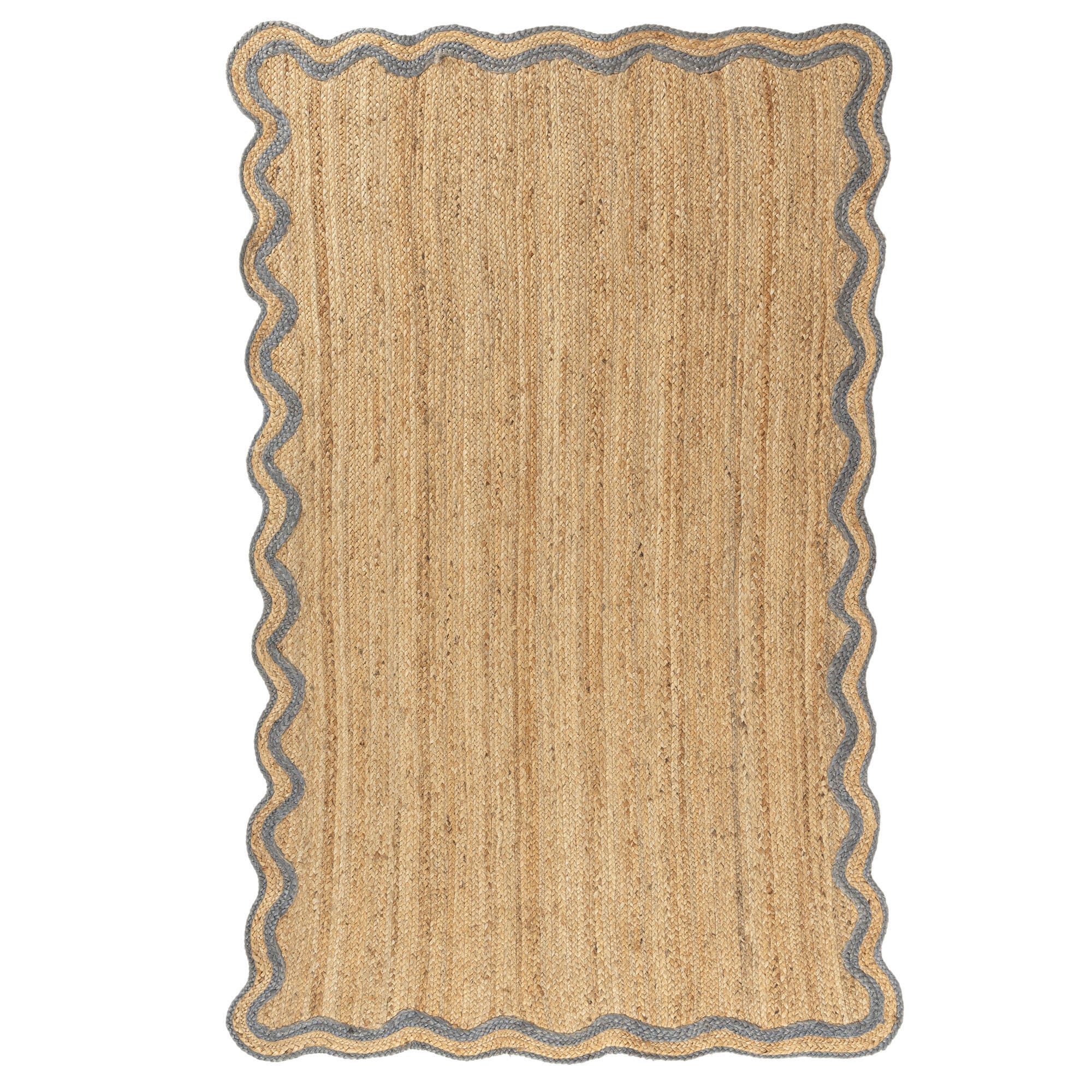 LR Home Hand Braided 7'9" x 9'9" Area Rug, Natural/Denim, large