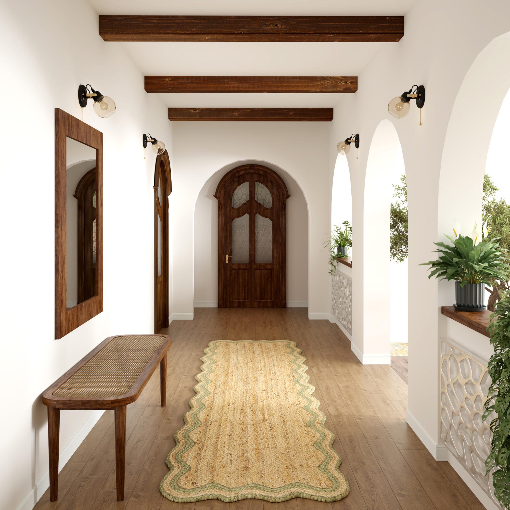 LR Home Hand Braided 2'6" x 7'9" Area Rug, Natural, rollover