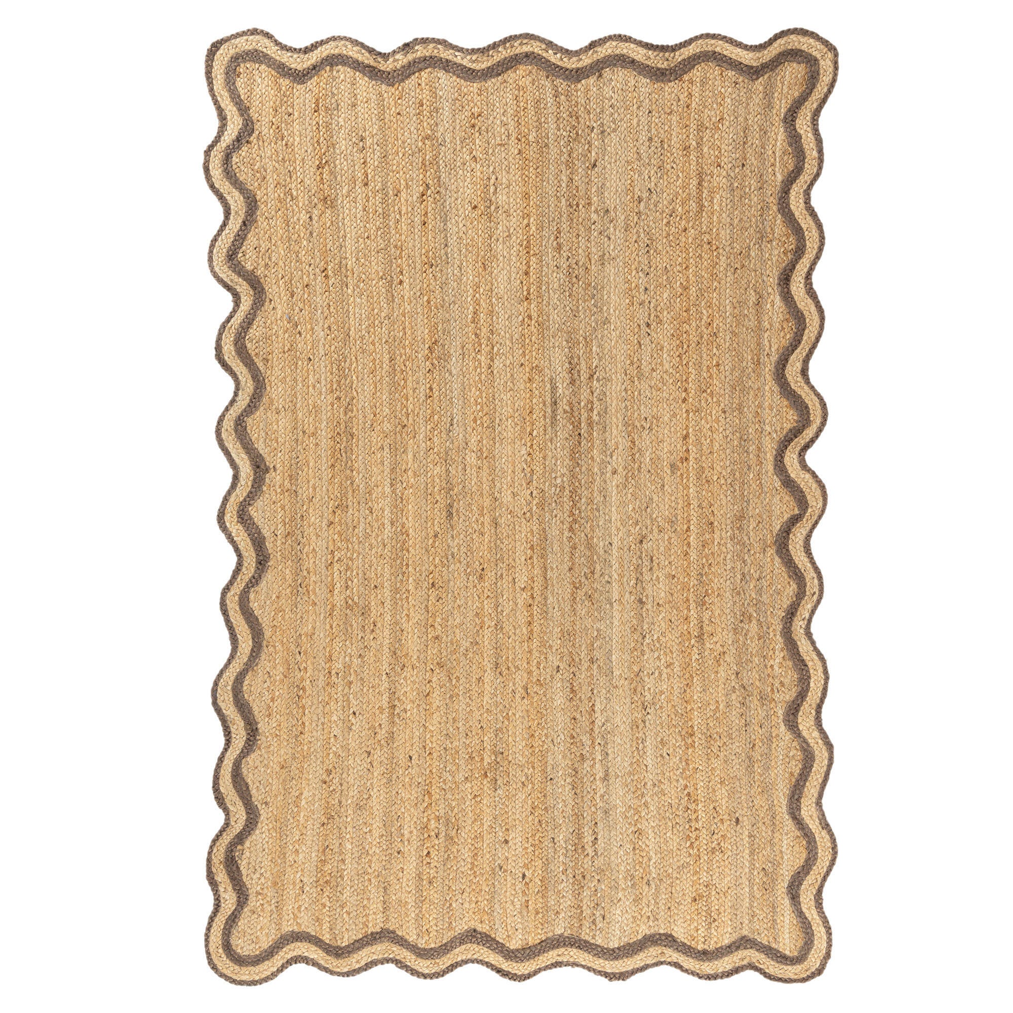 LR Home Hand Braided 5' x 7'9" Area Rug, Natural/Partridge, large