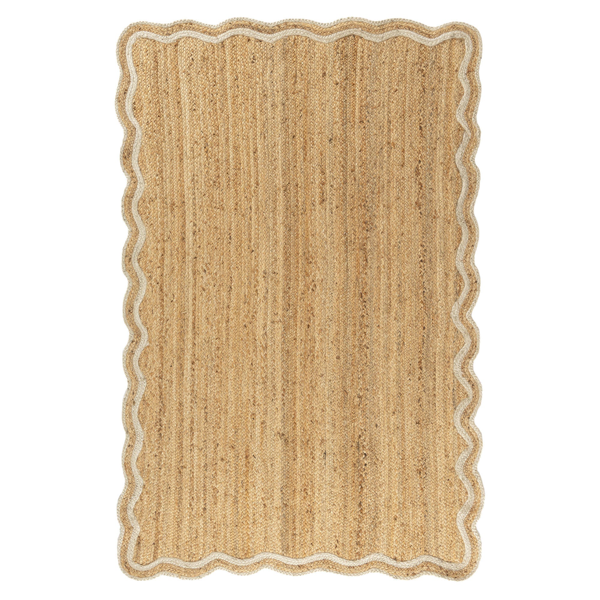 LR Home Hand Braided 5' x 7'9" Area Rug, Natural/Ivory, large