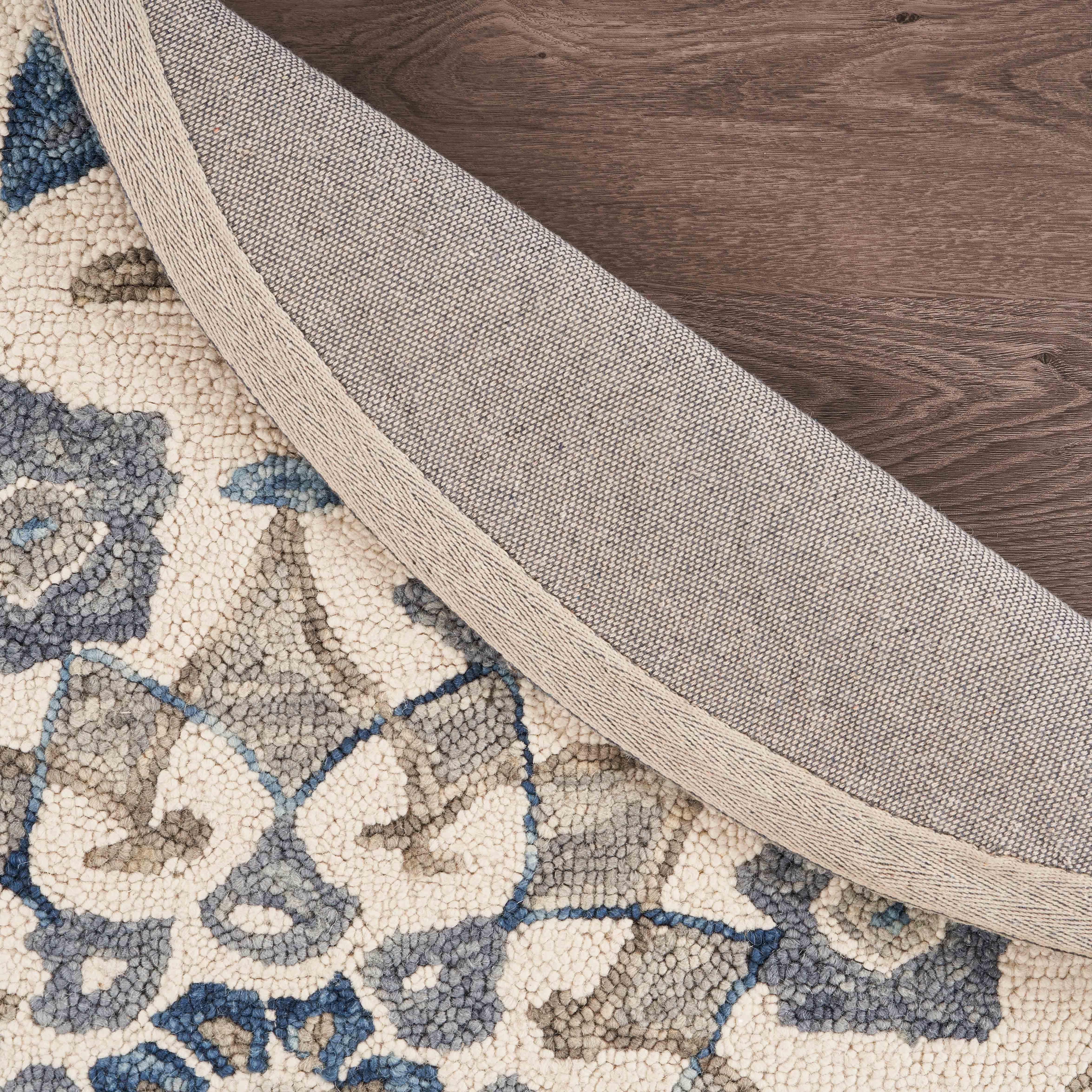LR Home Jasmine 6' x 6' Area Rug, Ivory, large