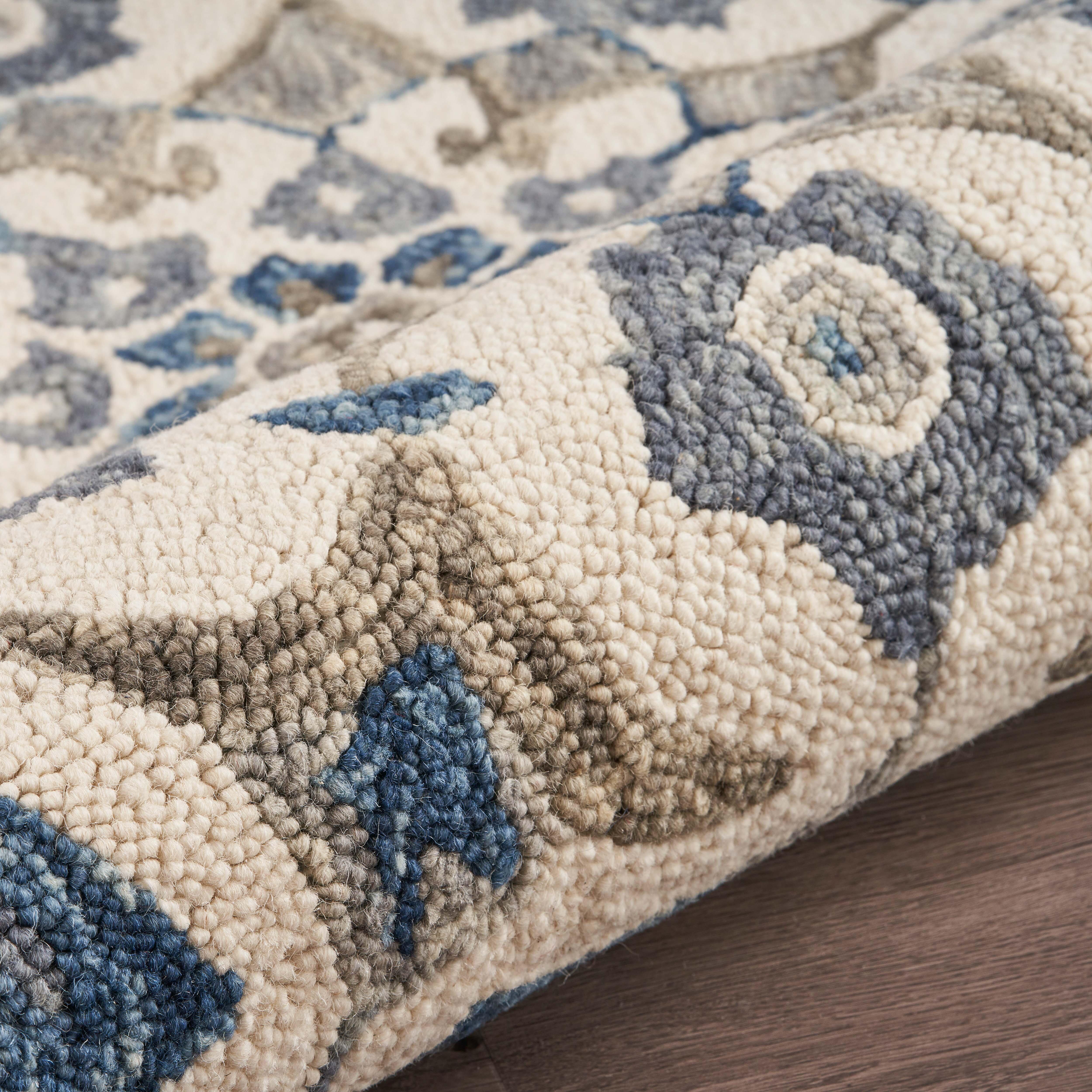 LR Home Jasmine 4' x 4' Area Rug, Ivory, large