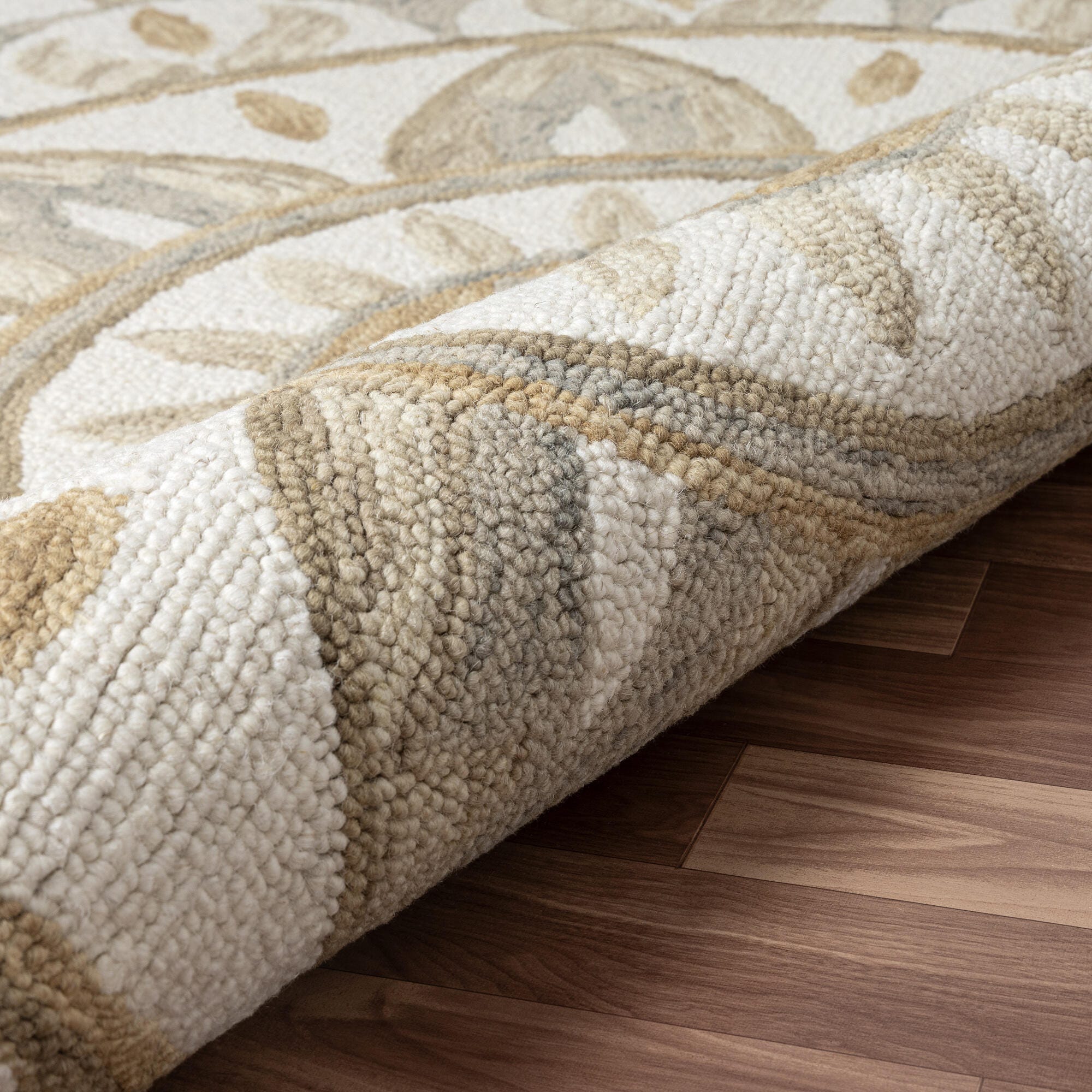 LR Home Medallion 6' x 6' Area Rug, Ivory/Butternut, large