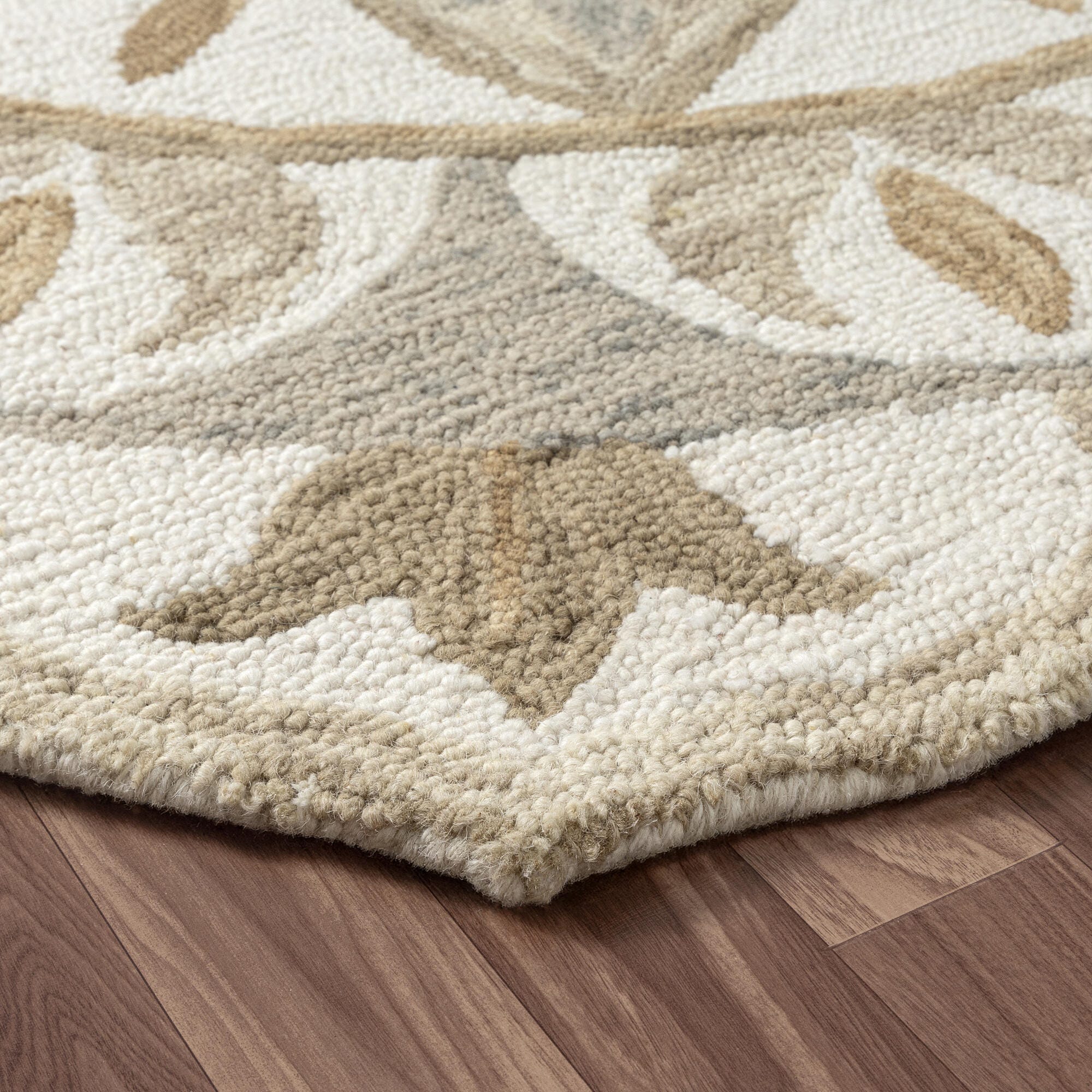 LR Home Medallion 6' x 6' Area Rug, Ivory/Butternut, large