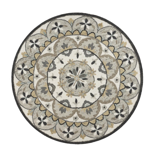 LR Home Orchid 6' x 6' Area Rug, Ivory/Gray