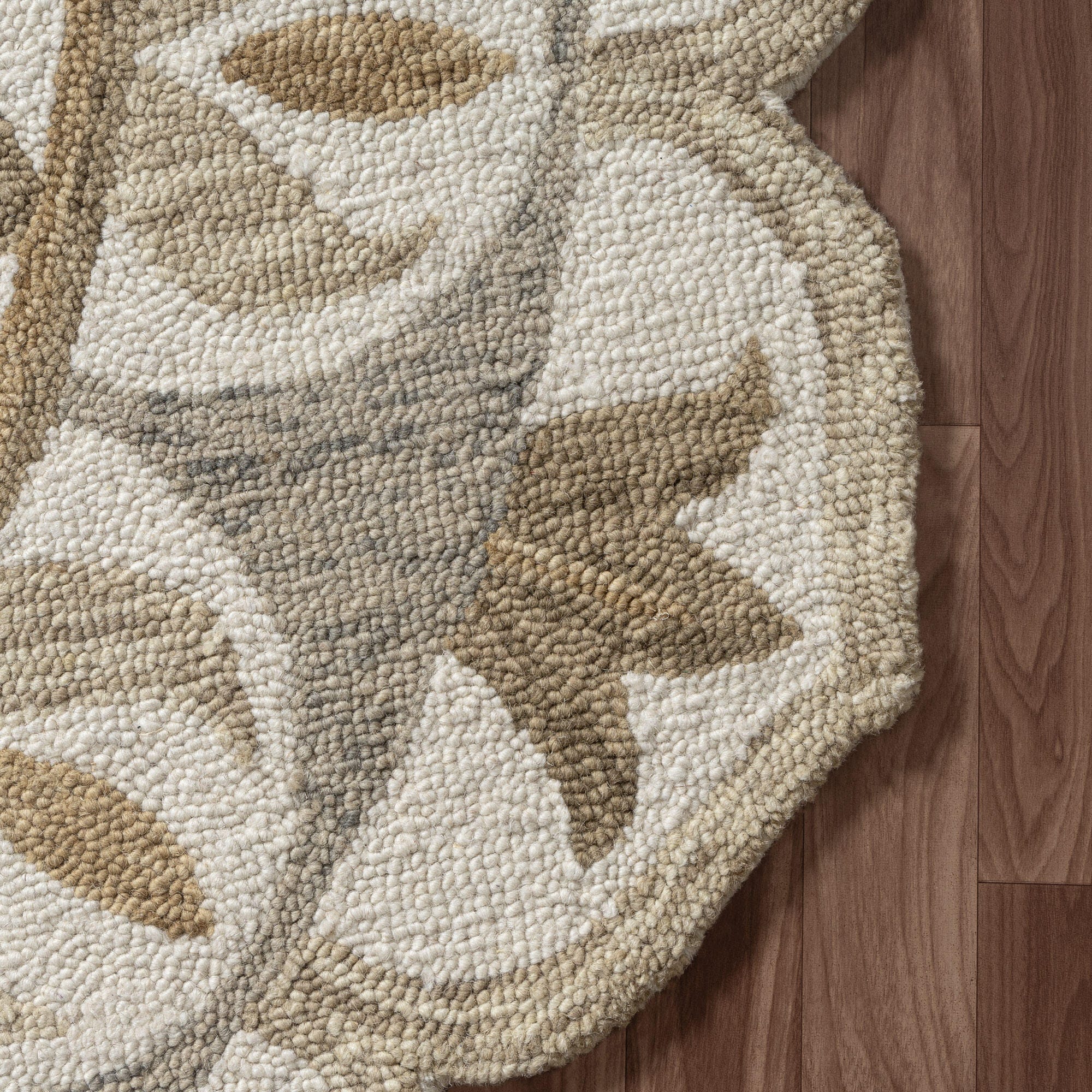 LR Home Medallion 5' x 5' Area Rug, Ivory/Butternut, large