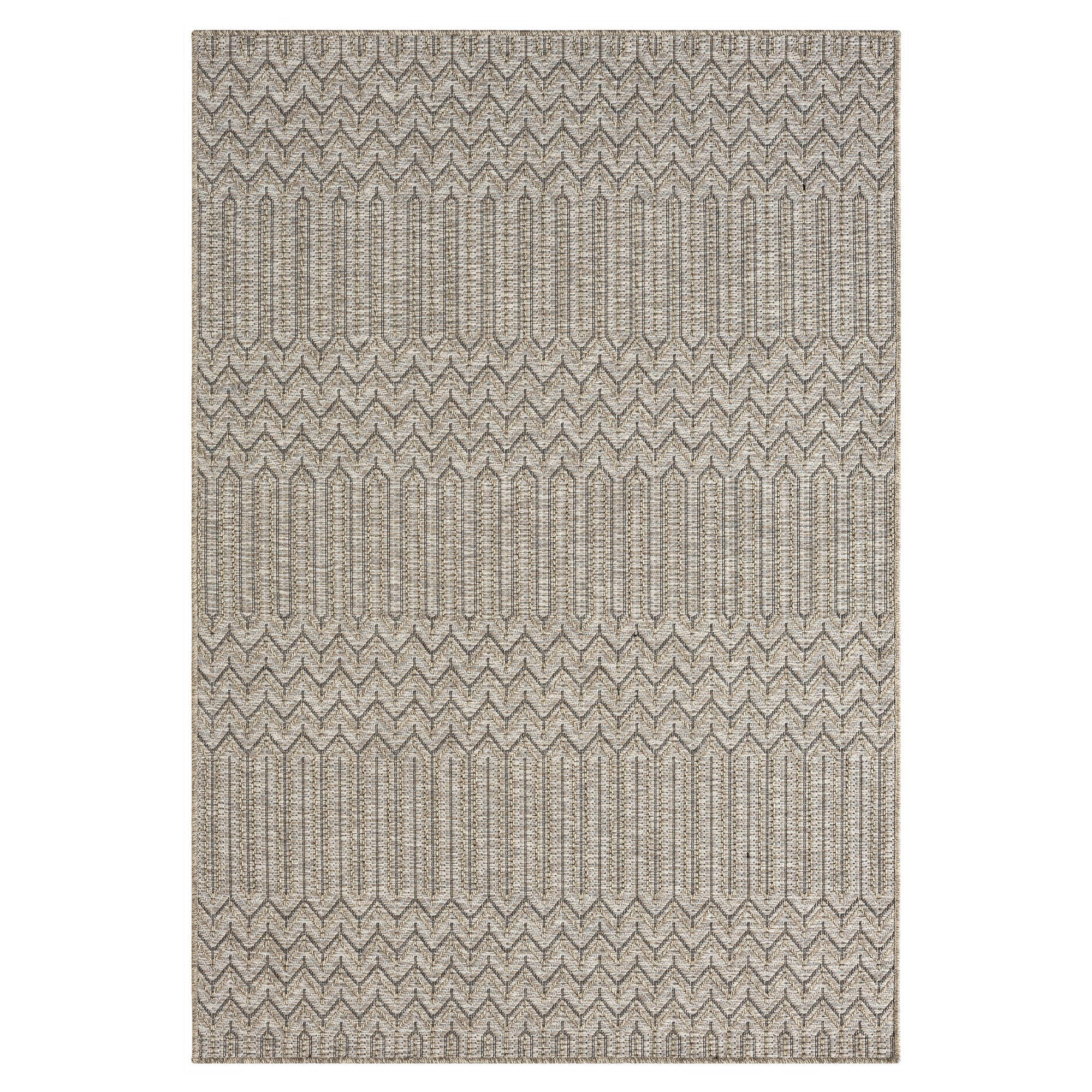 LR Home Colorblock 5' x 7' Area Rug, Tan/Brown, large