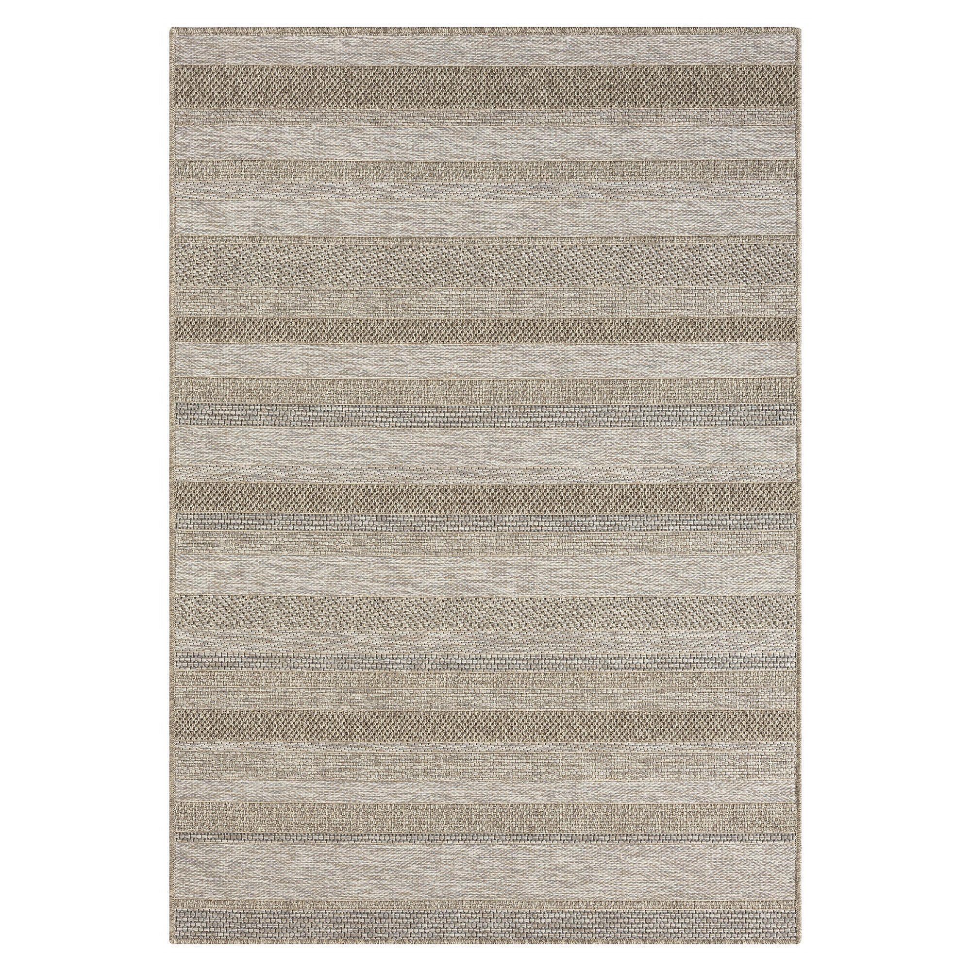 LR Home Striped 5' x 7' Area Rug, Tan/Brown, large