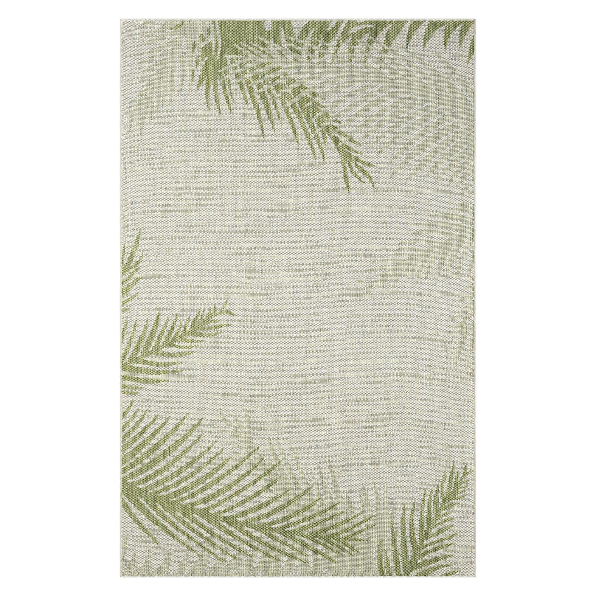 LR Home Botanical Pattern 1'10" x 3' Area Rug, Green, large