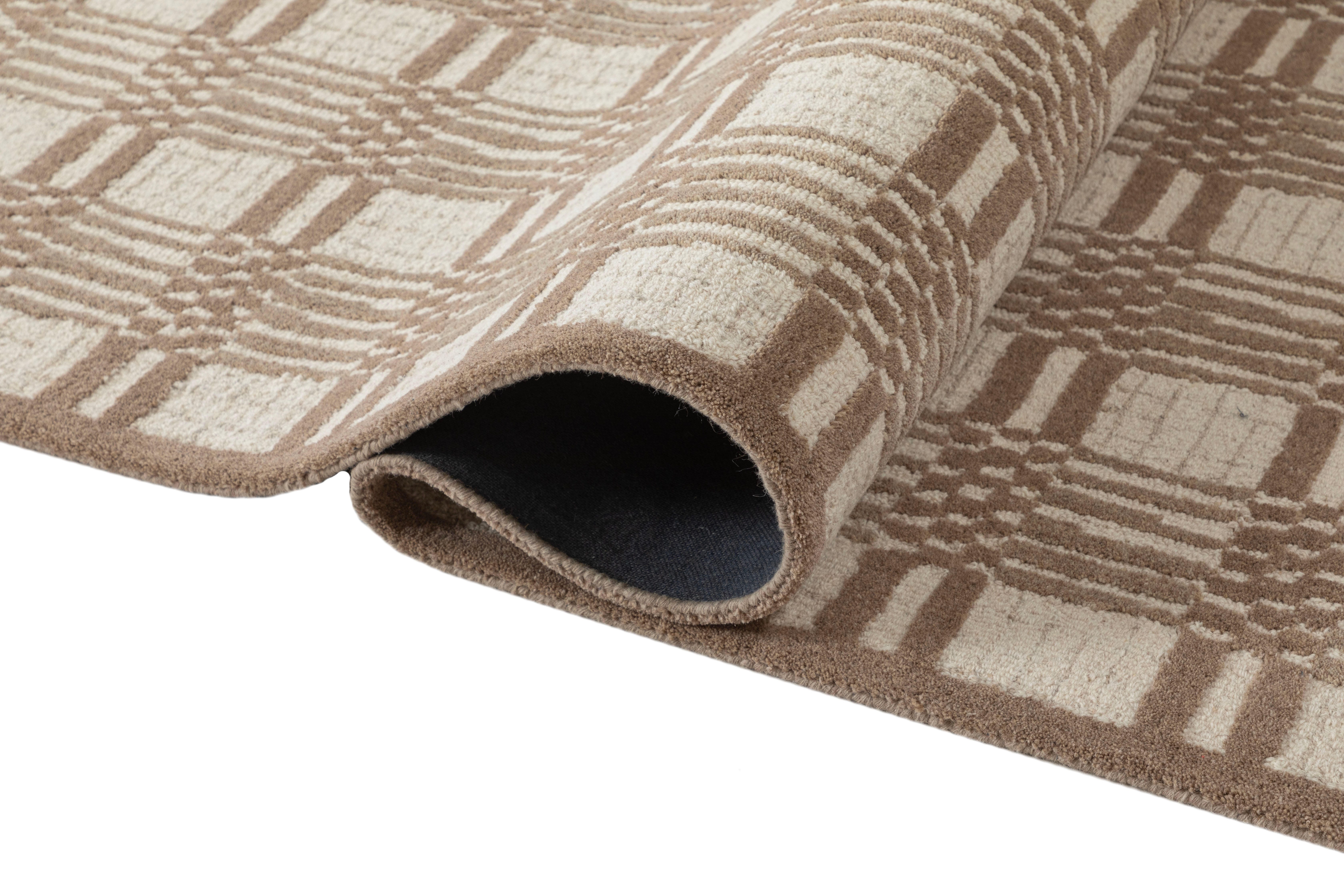 Terra by Obeetee Stripe 5'1" x 8' Area Rug, Beige/Tan, large