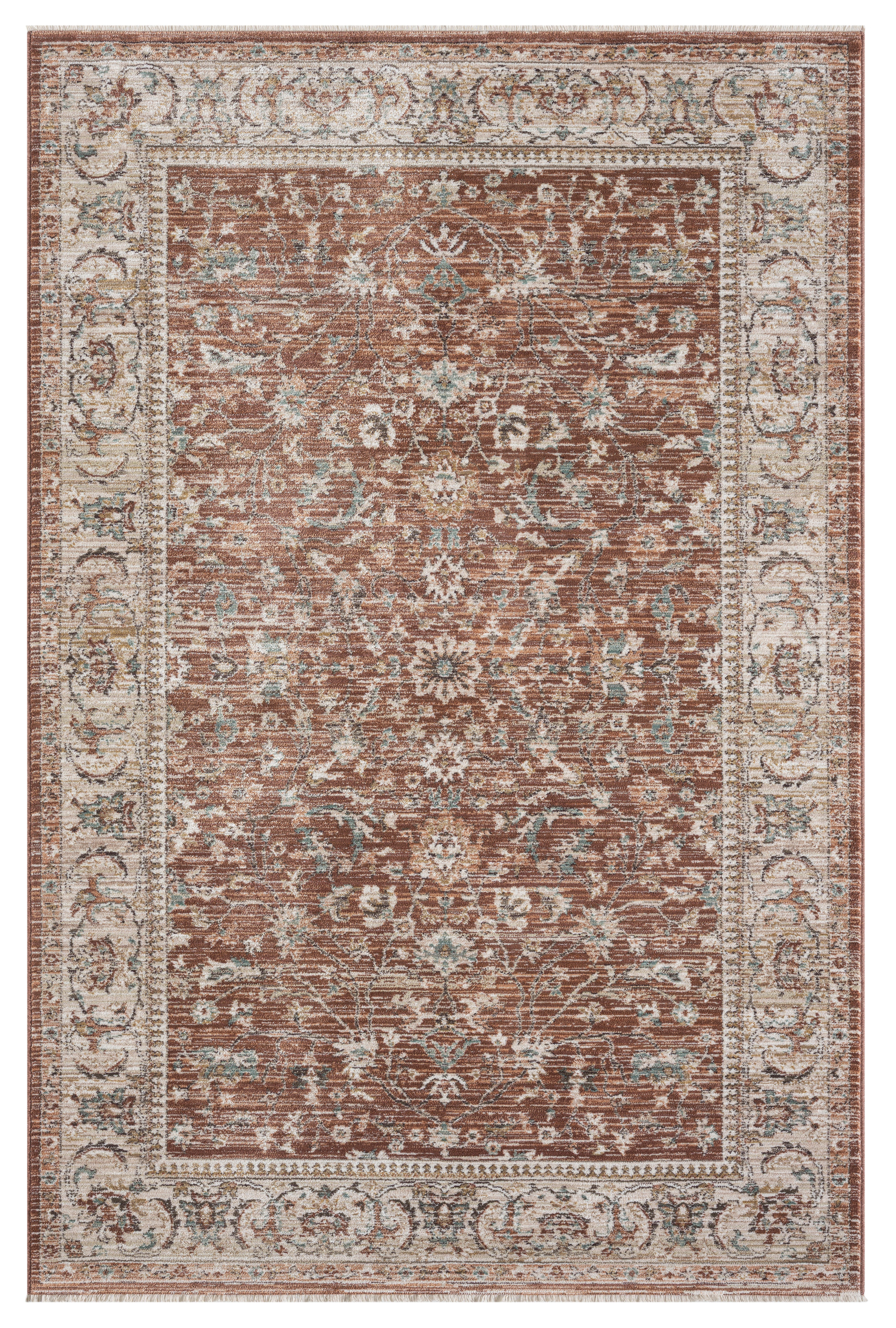Terra by Obeetee Windsor 1'11" x 3'2" Area Rug, Rust/Multi, large