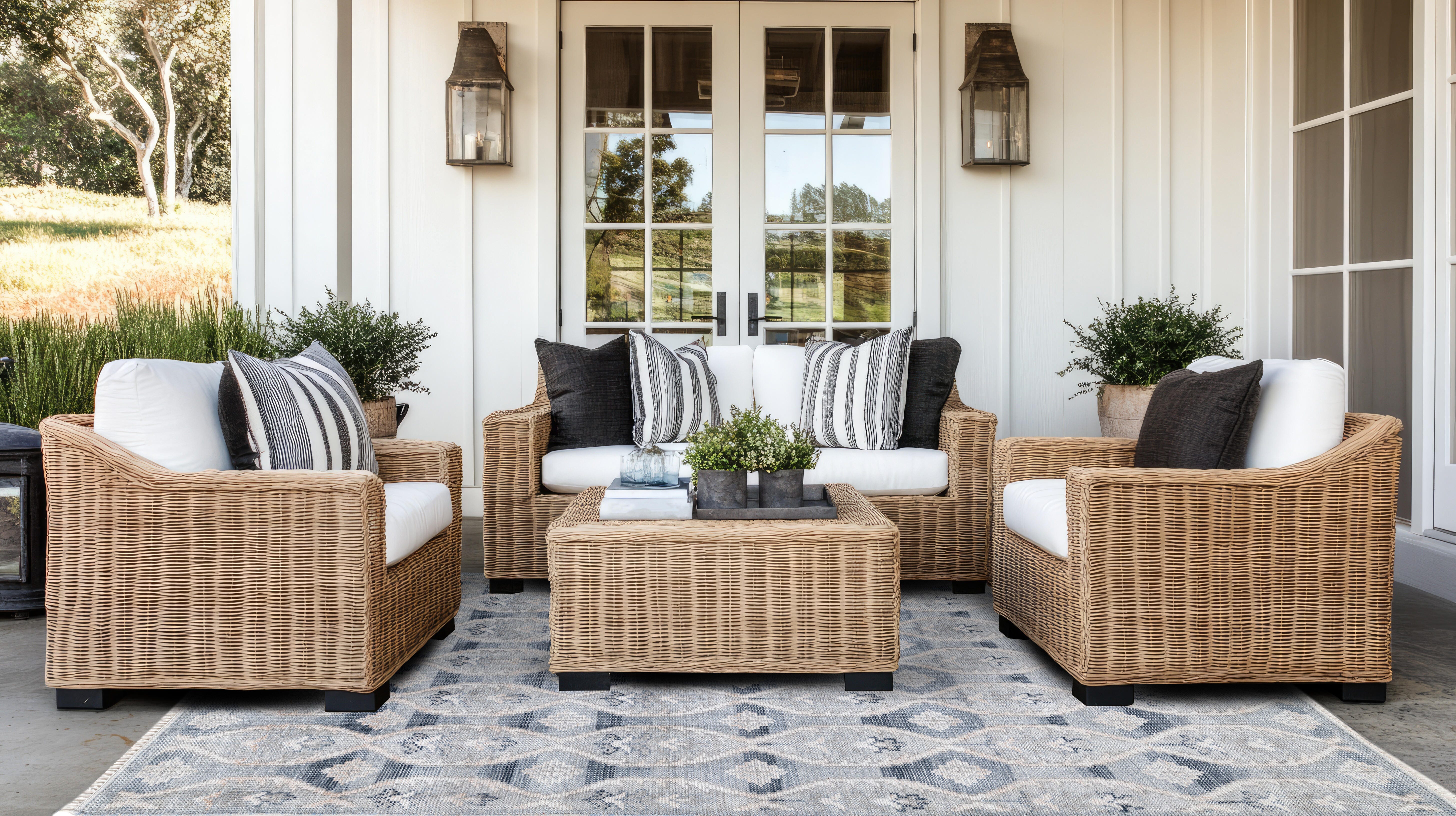 Terra by Obeetee Calden 2'1" x 3' Area Rug, Blue/White, rollover