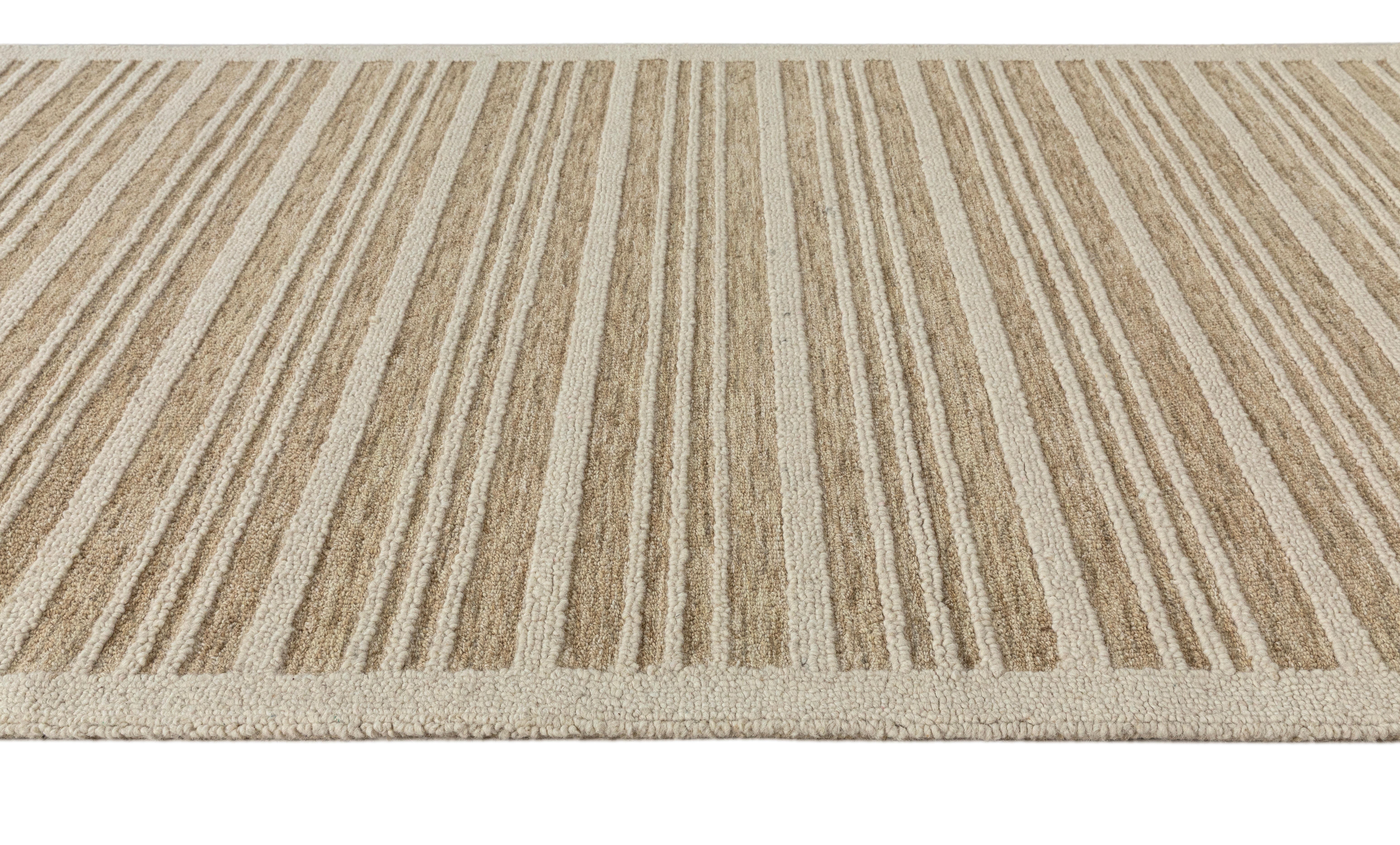 Terra by Obeetee Bare 3'1" x 5' Area Rug, Ivory/Tan, large