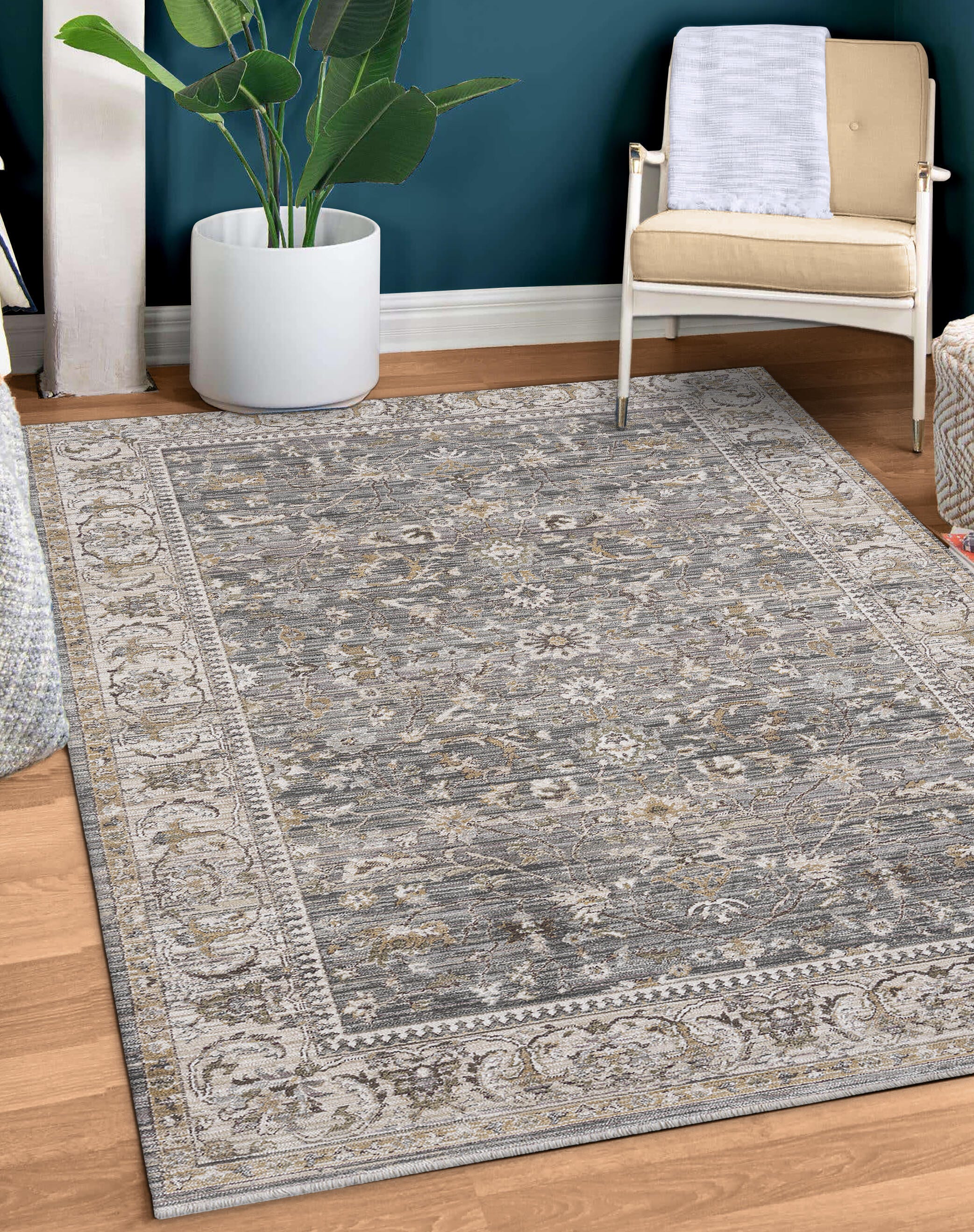 Terra by Obeetee Windsor 7'10" x 10' Area Rug, Gray/Multi, rollover