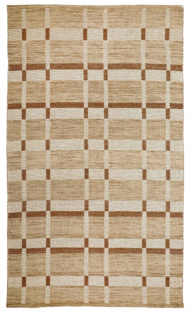 Terra by Obeetee Block 2'1" x 3' Area Rug, Beige/Tan