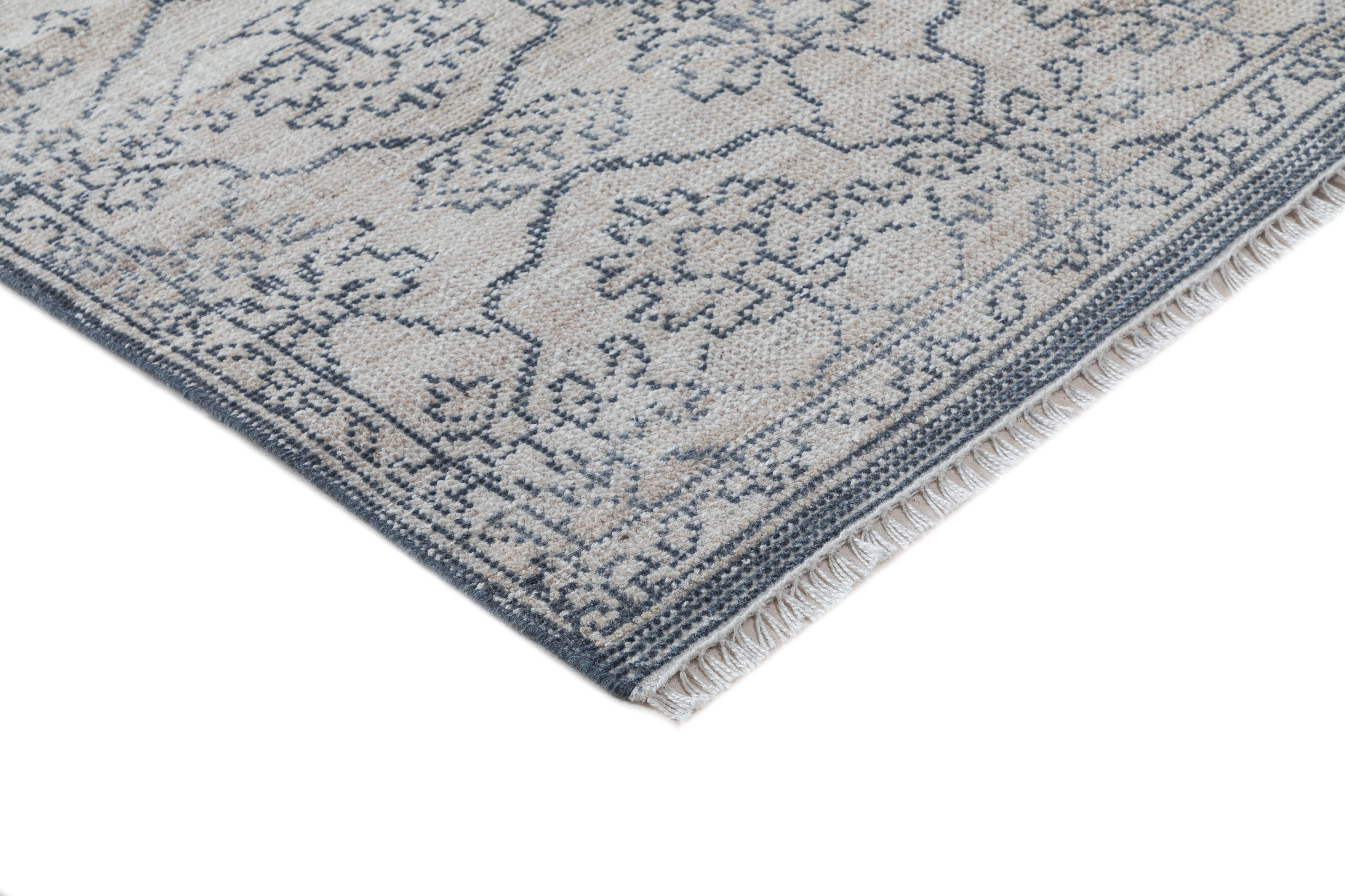 Terra by Obeetee Hadley 3'1" x 5' Area Rug, Blue/White, large