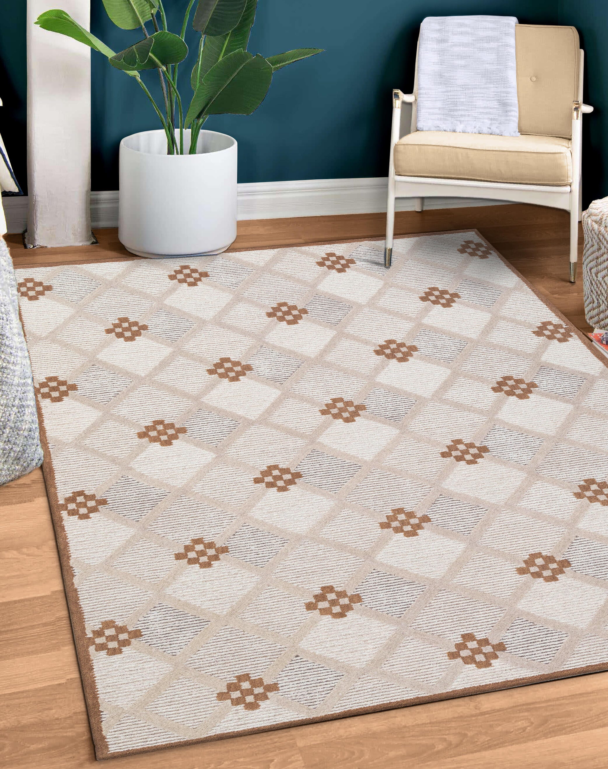 Terra by Obeetee Elsa 8'10" x 11'9" Area Rug, Neutral/Brown, rollover