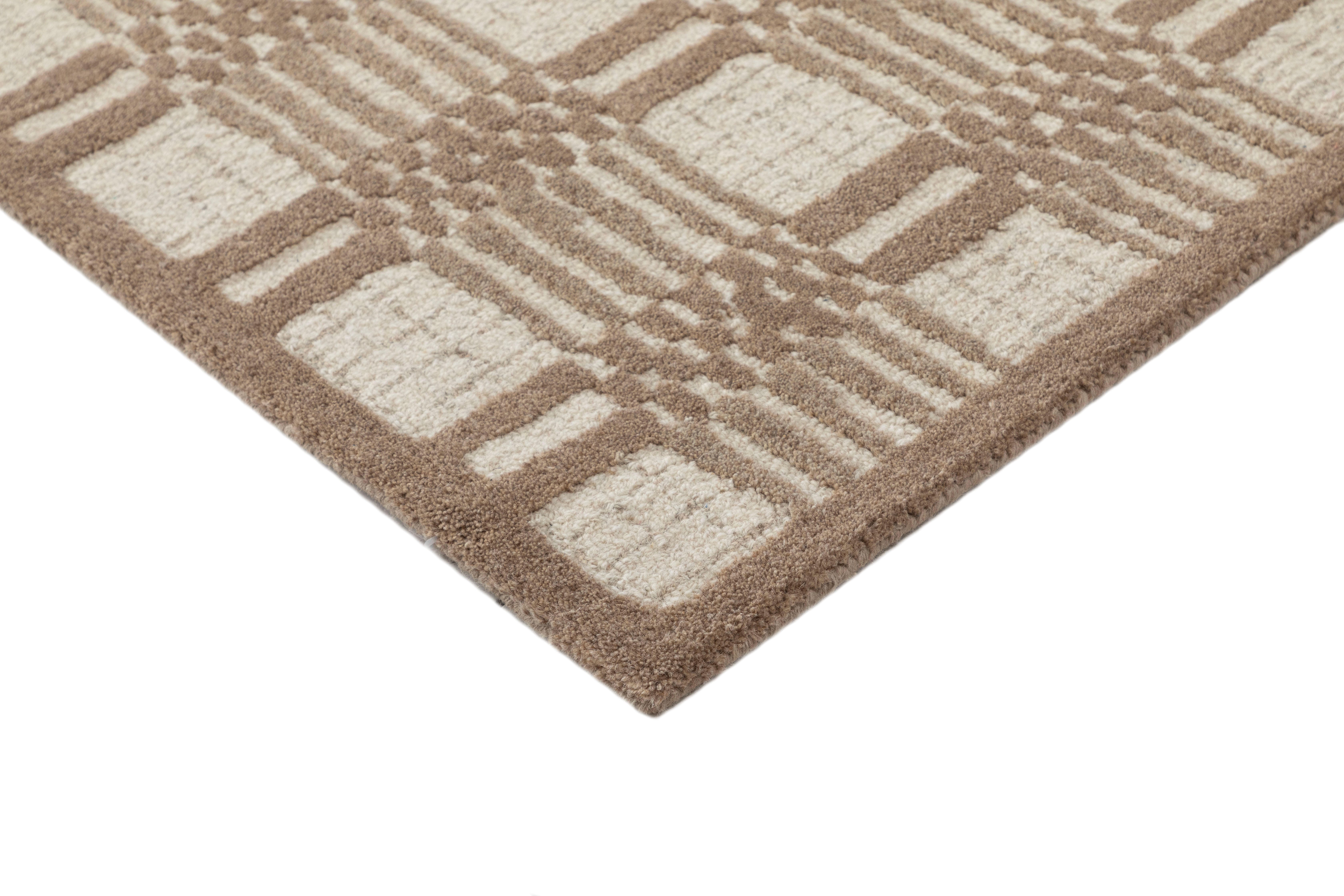 Terra by Obeetee Stripe 2' x 3' Area Rug, Beige/Tan, large