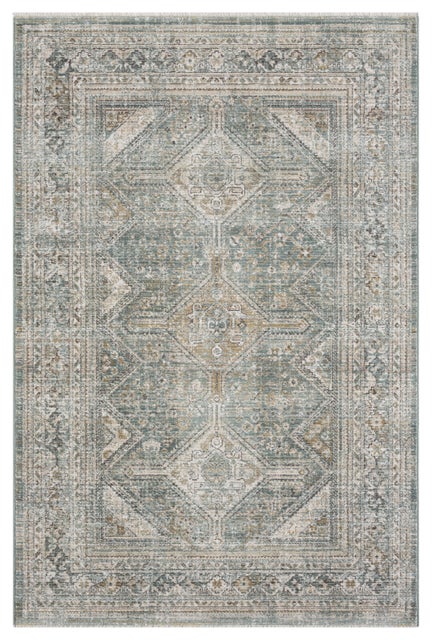 Terra by Obeetee Traveler 1'11" x 3'2" Area Rug, Turquoise/Beige