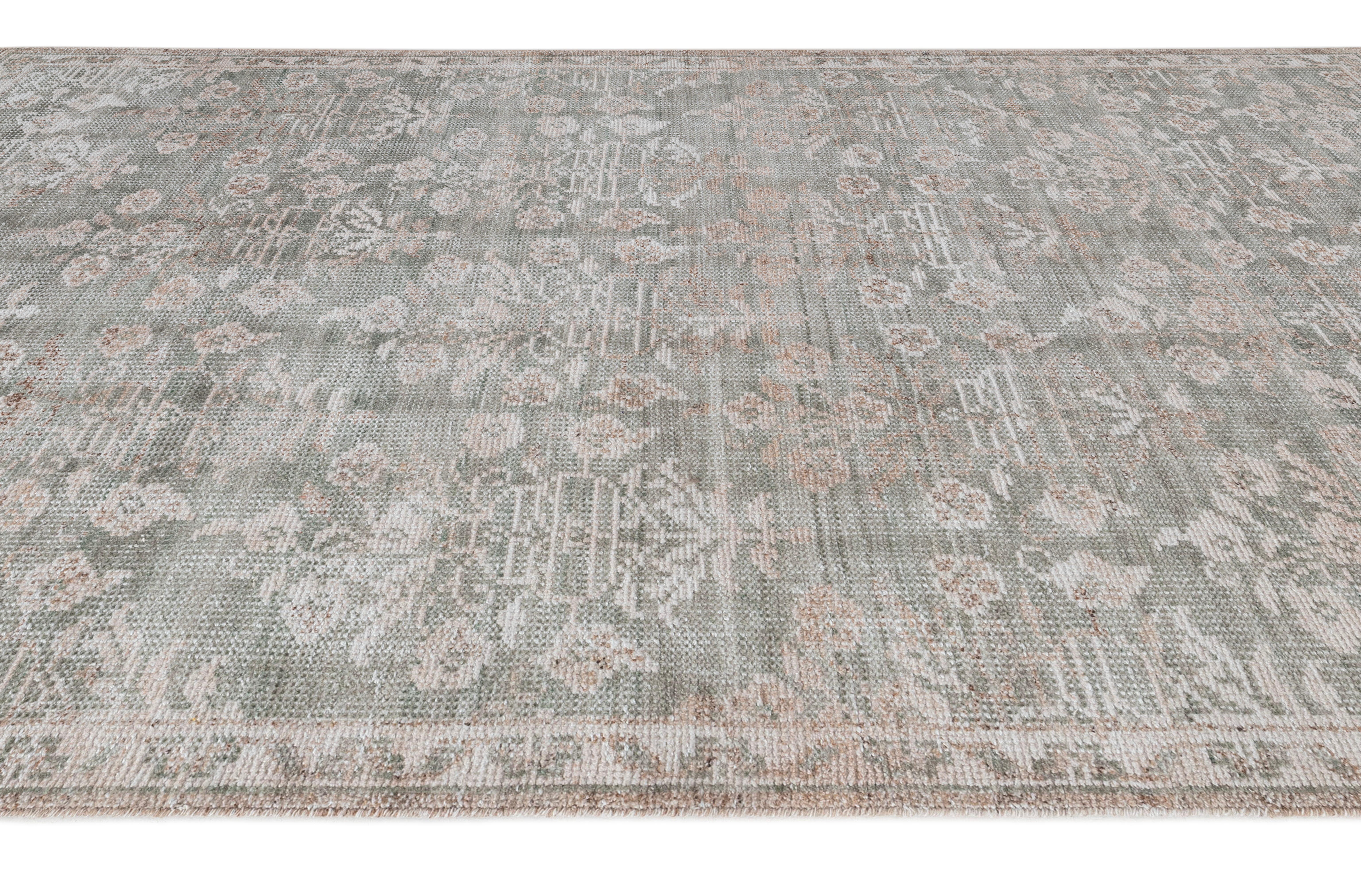 Terra by Obeetee Marian 5'1" x 8' Area Rug, Green/Tan, large