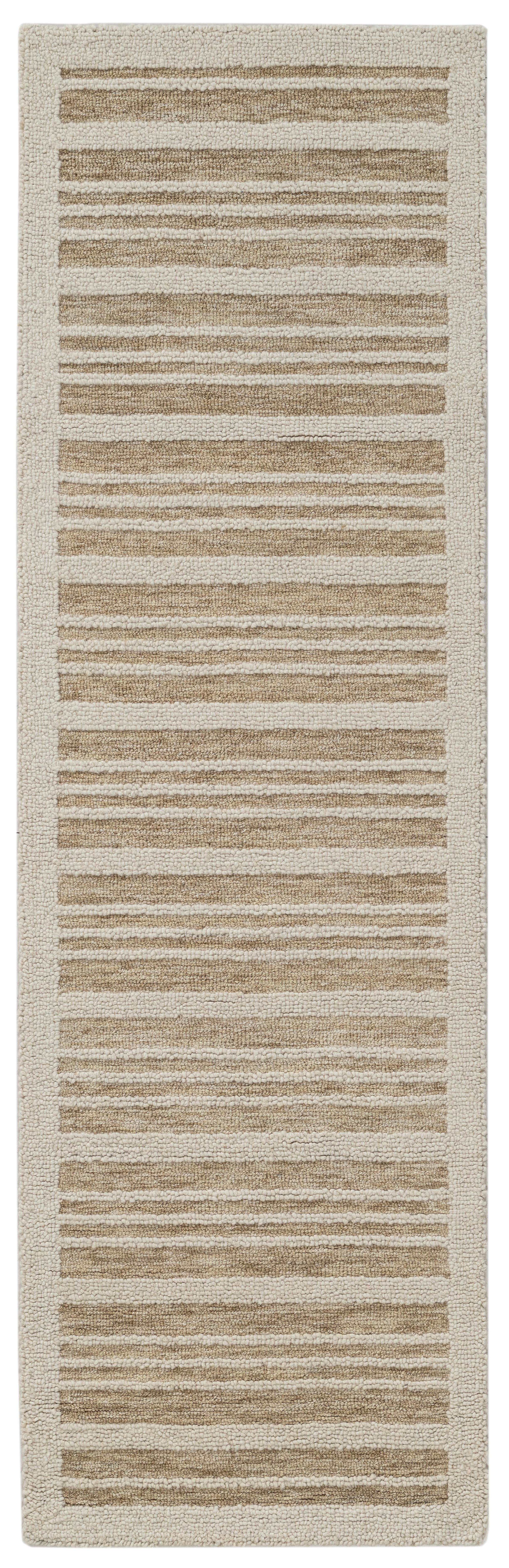 Terra by Obeetee Bare 2'7" x 8' Runner Rug, Ivory/Tan, large