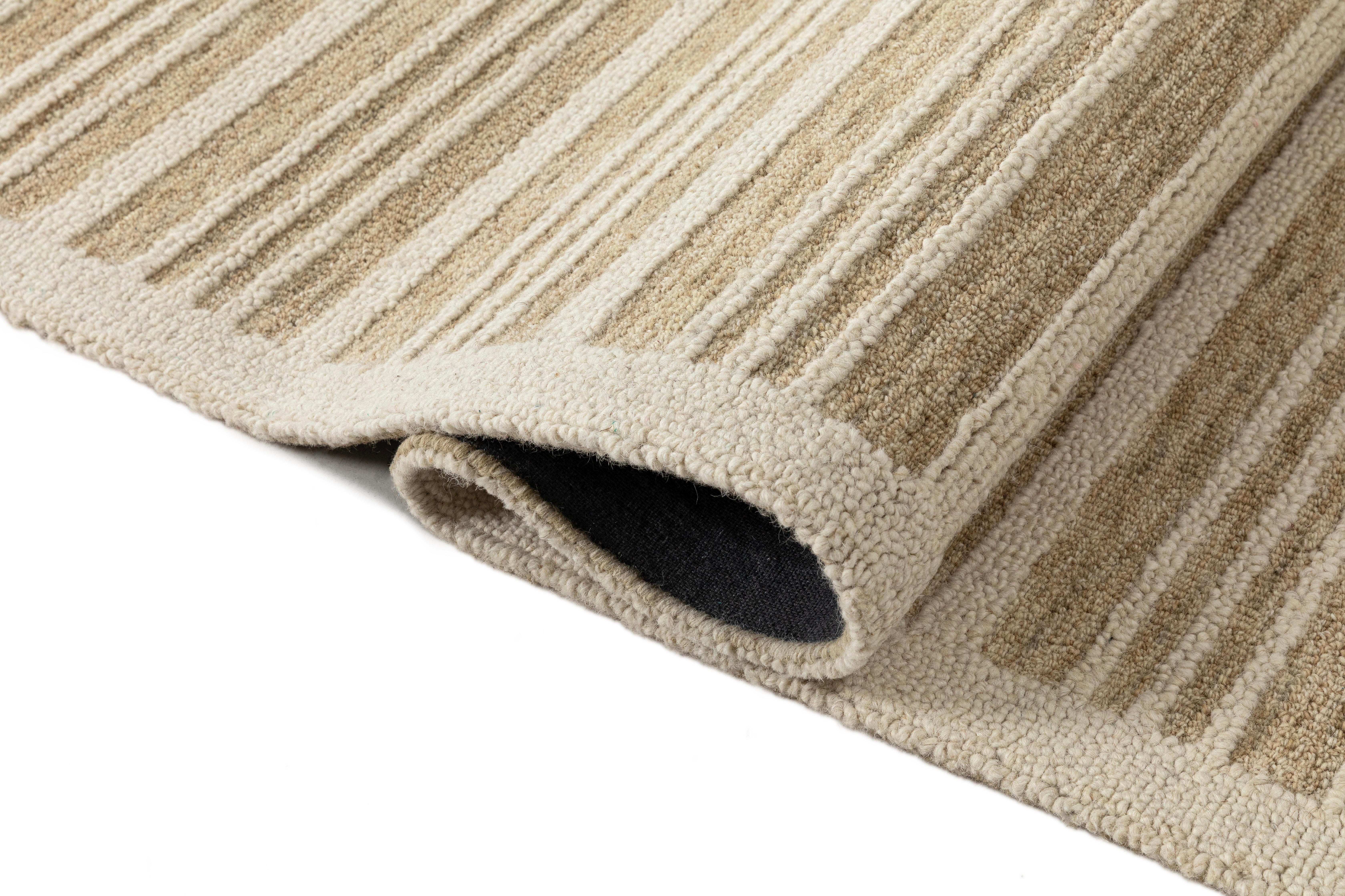 Terra by Obeetee Bare 2'7" x 8' Runner Rug, Ivory/Tan, large