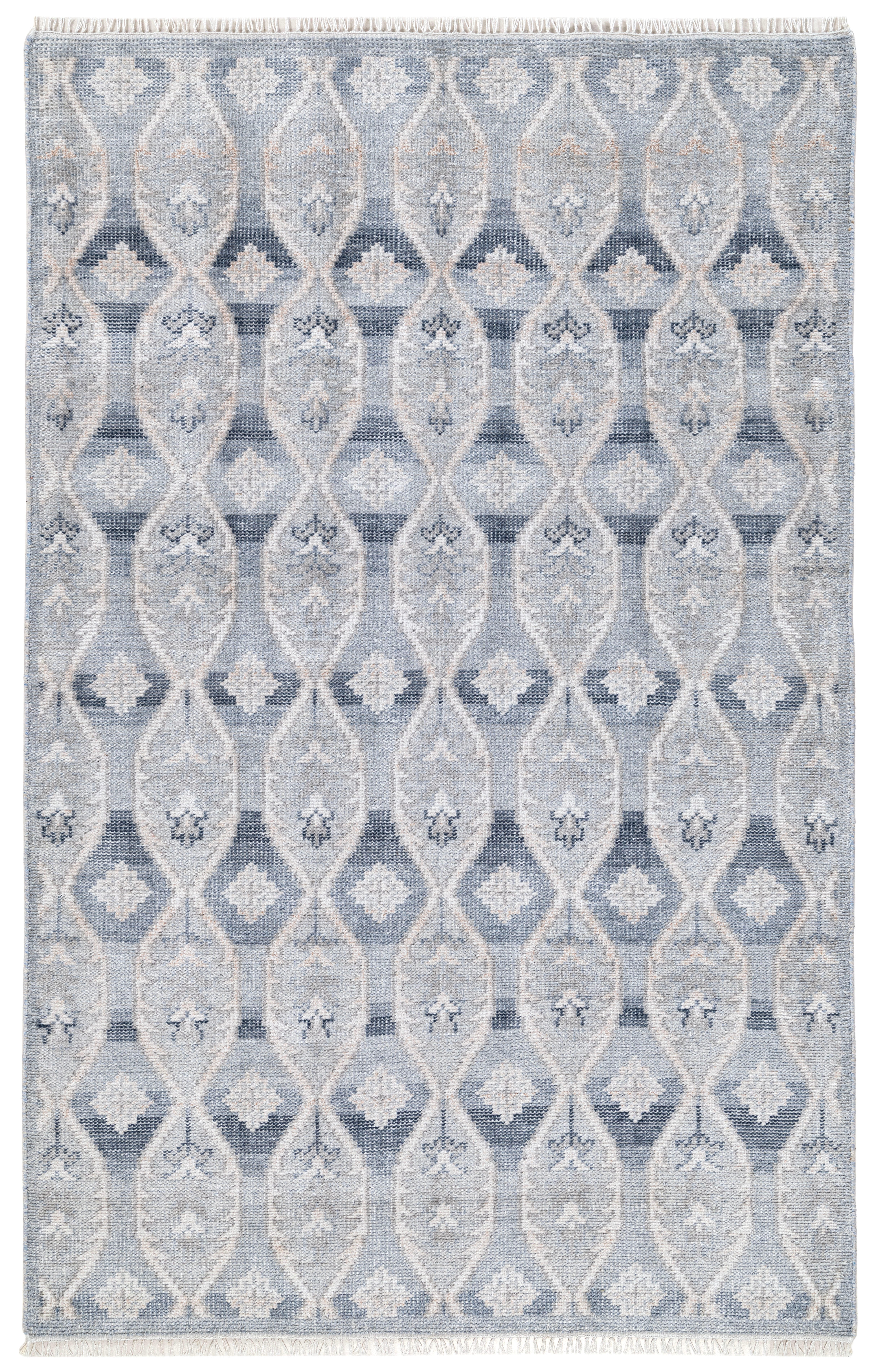 Terra by Obeetee Calden 7'10" x 9'9" Area Rug, Blue/White, large