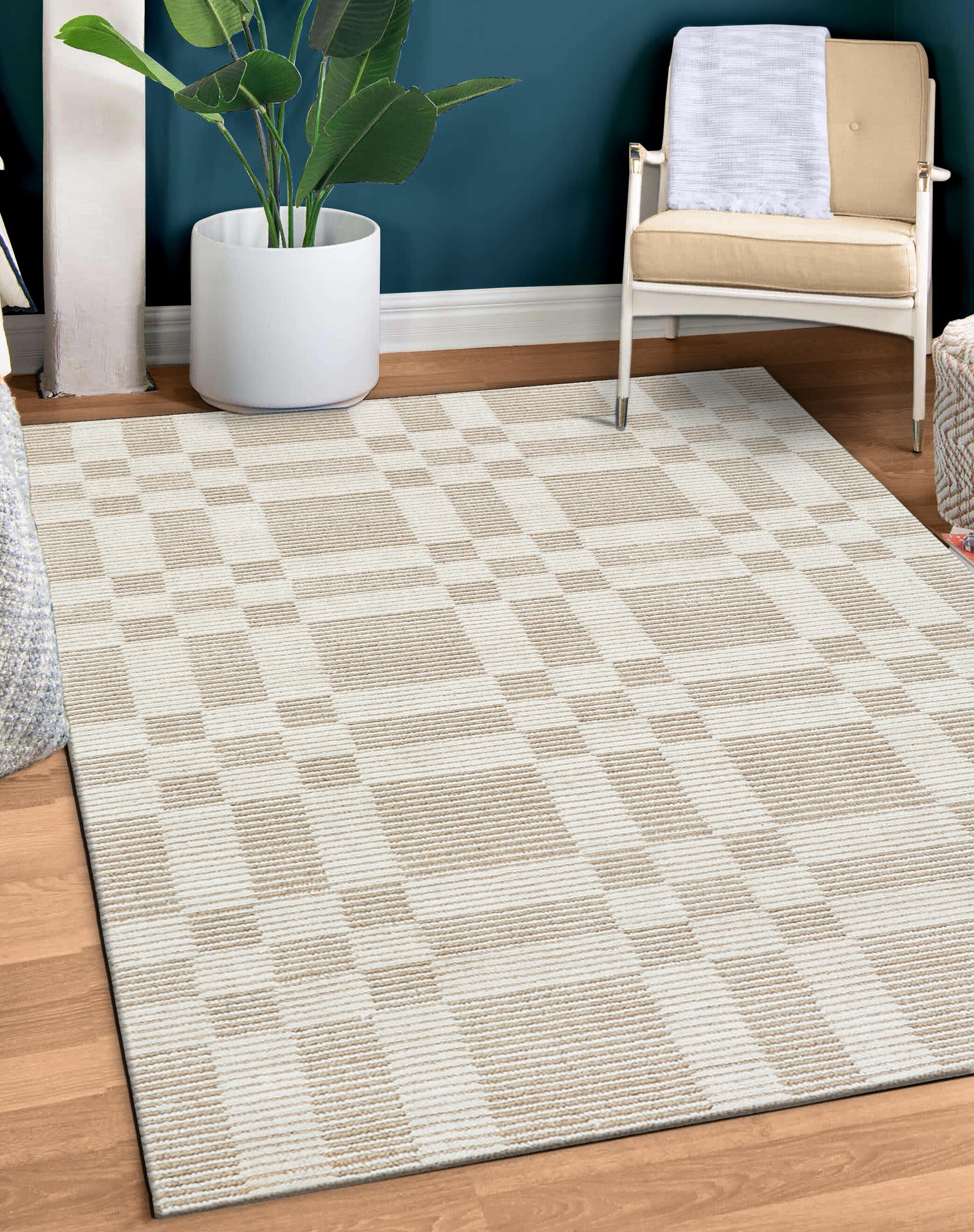 Terra by Obeetee Easta 5'1" x 8' Area Rug, Sand/Natural, rollover