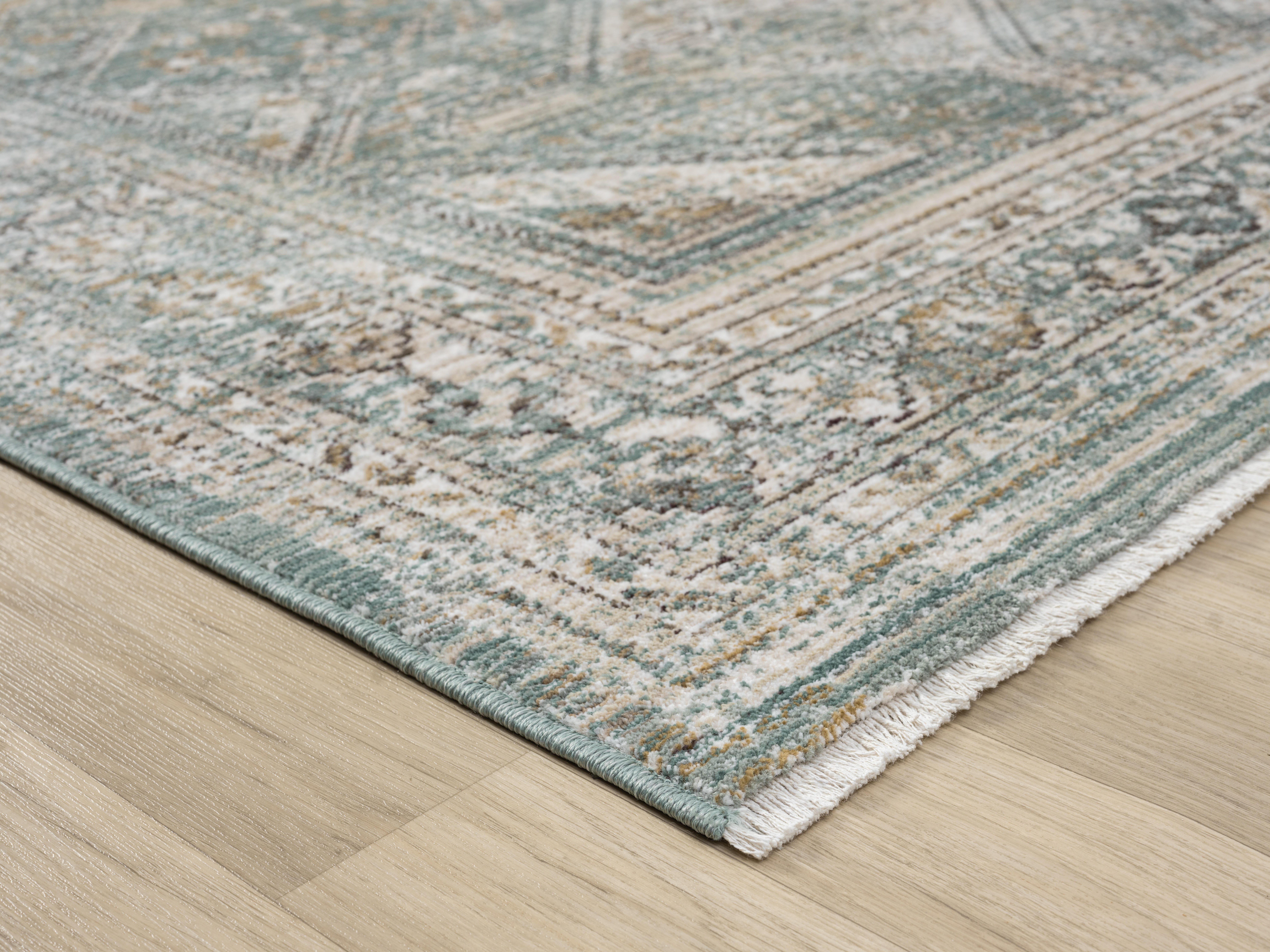 Terra by Obeetee Traveler 4'11" x 7'7" Area Rug, Turquoise/Beige, large