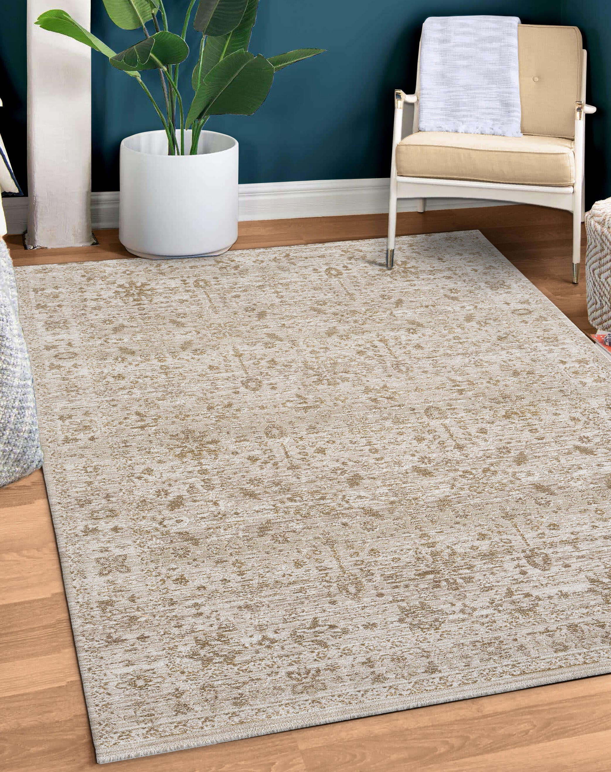 Terra by Obeetee Eden 4'11" x 7'7" Area Rug, Cream/Tan, rollover