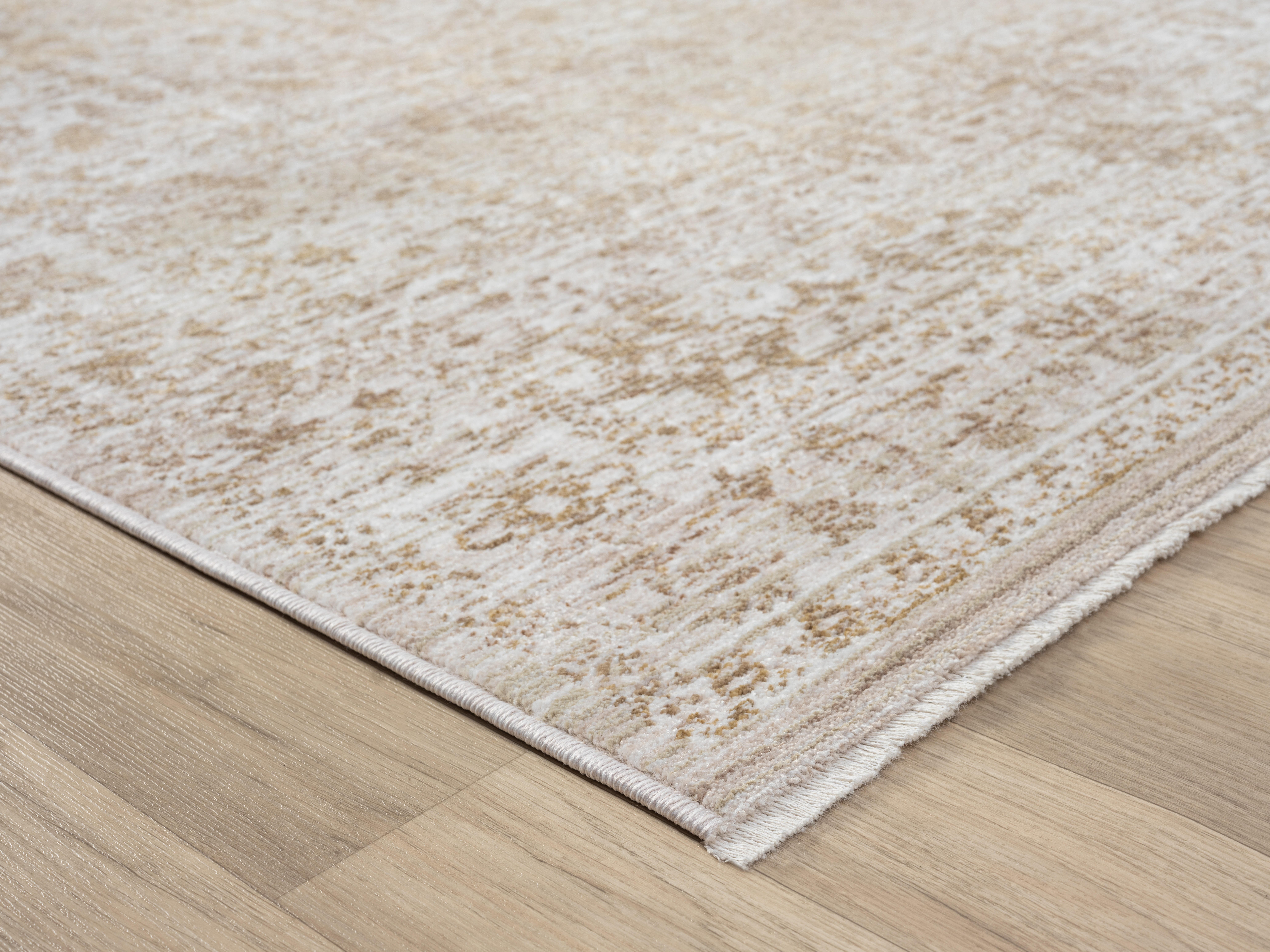 Terra by Obeetee Eden 2'1" x 7'7" Runner Rug, Cream/Tan, large