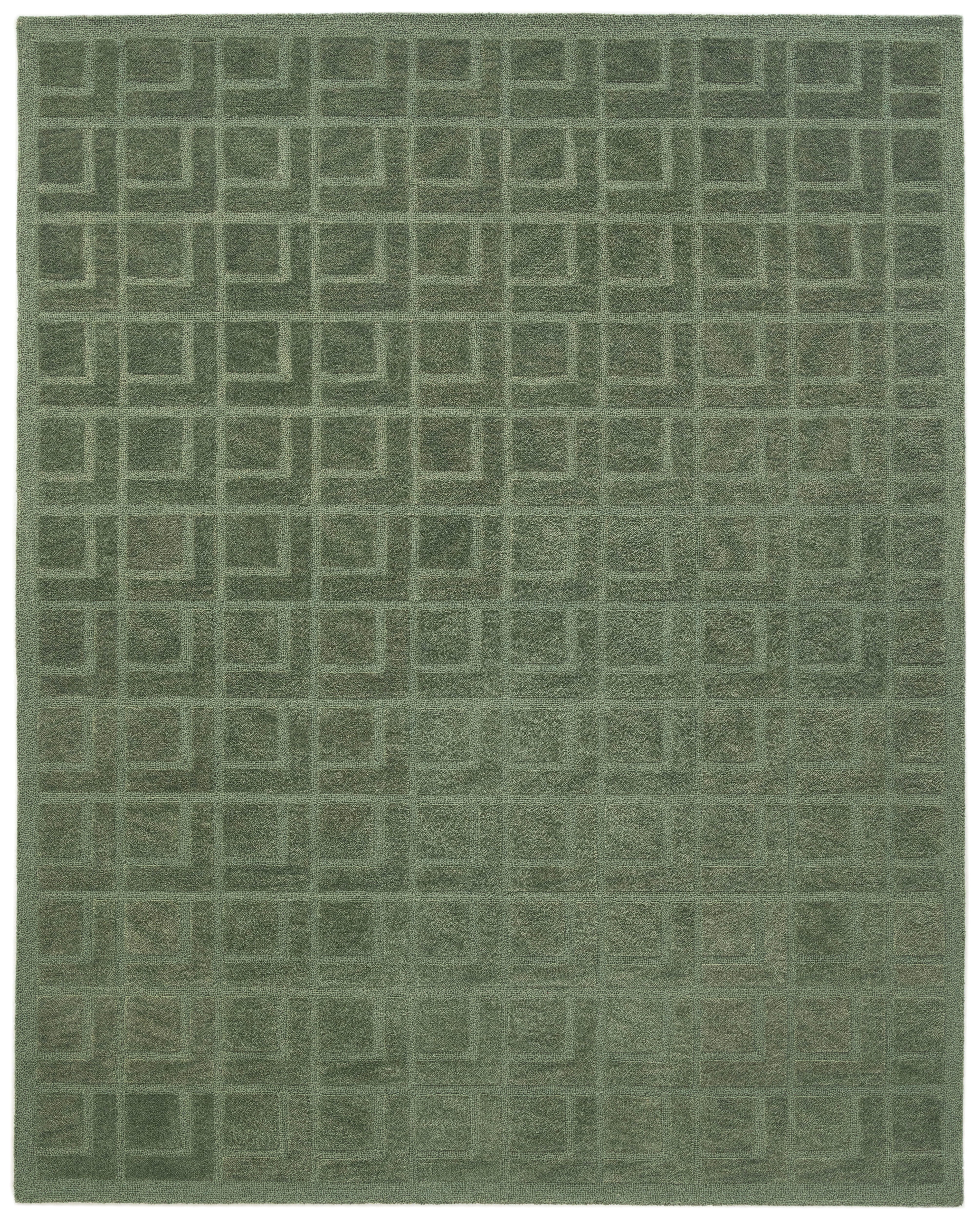 Terra by Obeetee Verde 8'10" x 11'9" Area Rug, Green, large