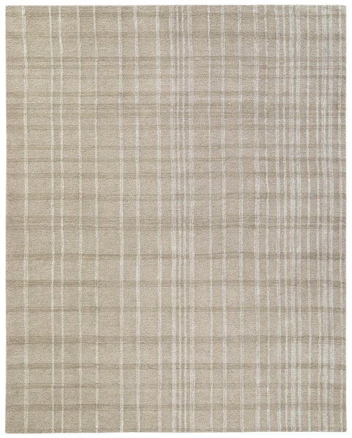 Terra by Obeetee Grid 6' x 9' Area Rug, Taupe