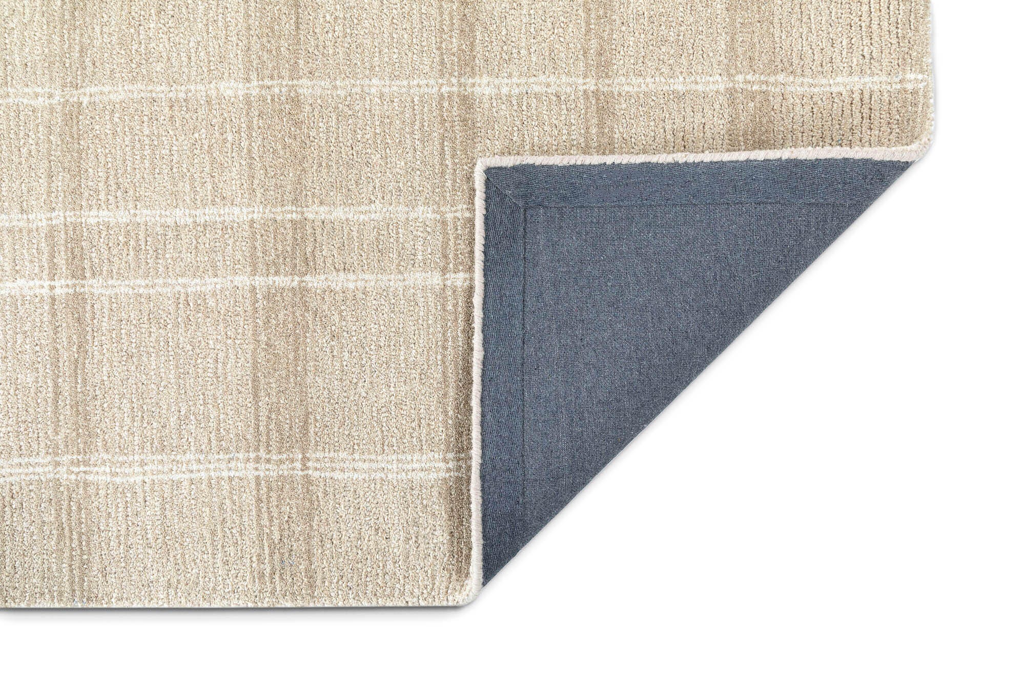 Terra by Obeetee Grid 6' x 9' Area Rug, Taupe, large