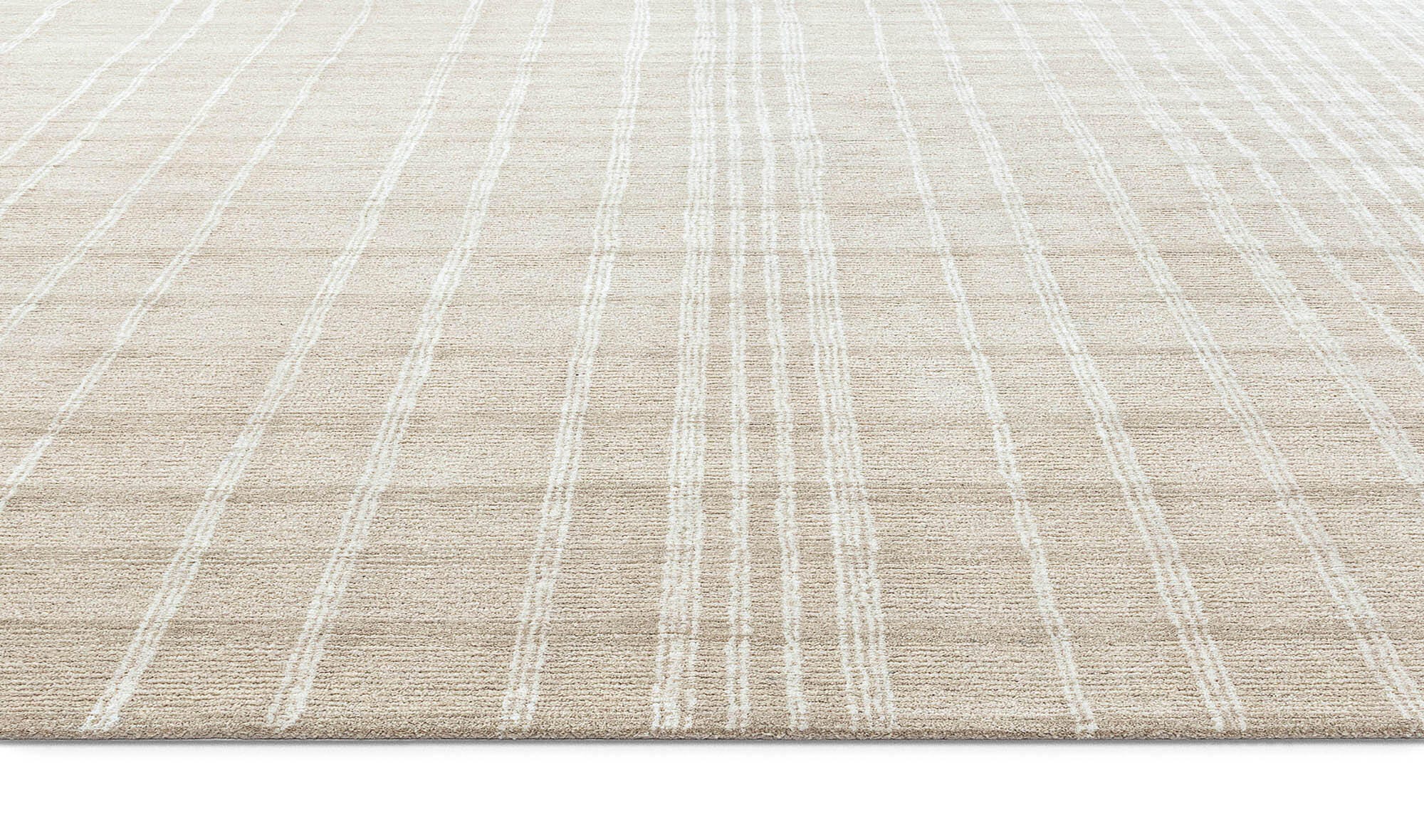 Terra by Obeetee Grid 6' x 9' Area Rug, Taupe, large