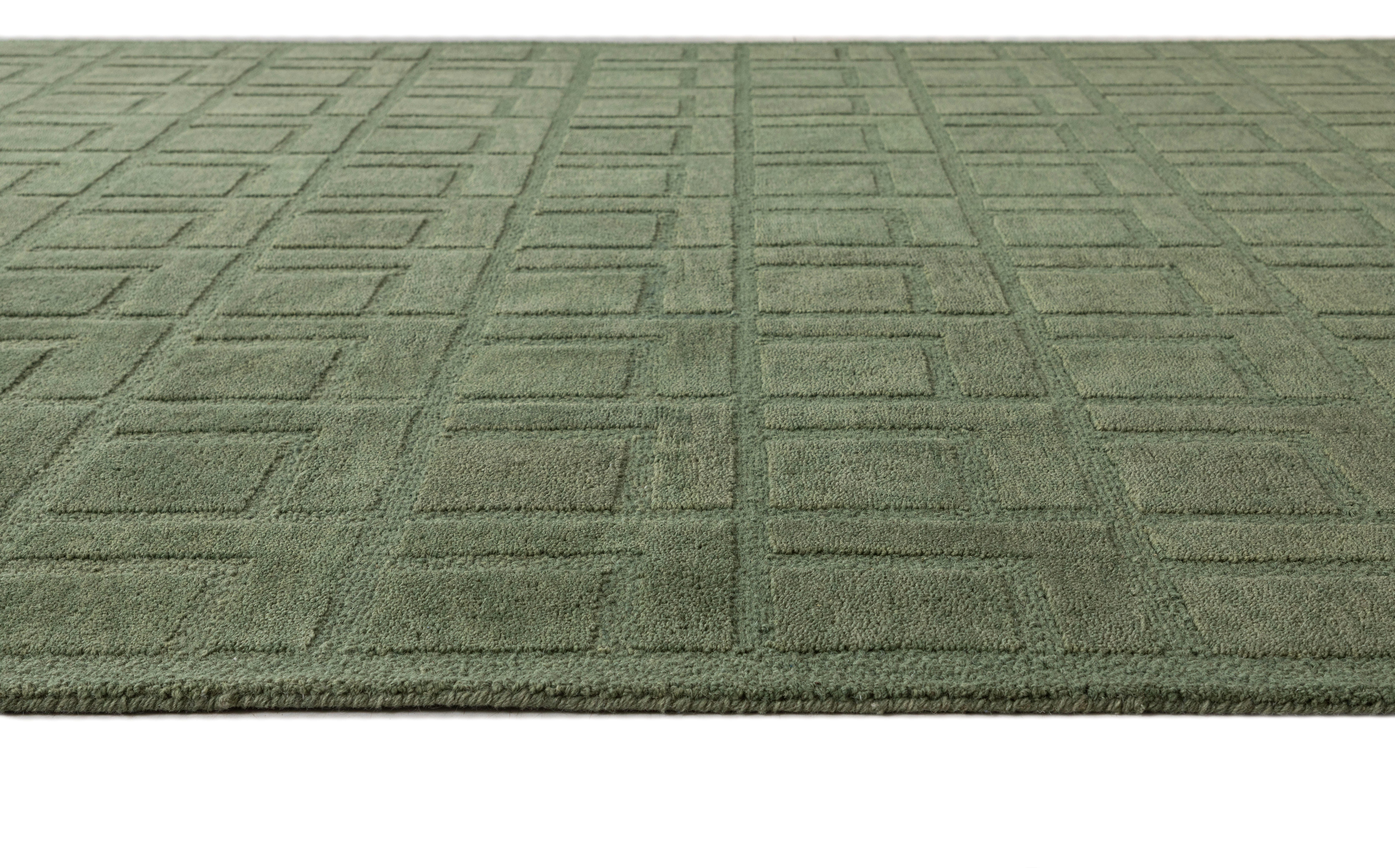 Terra by Obeetee Verde 5'1" x 8' Area Rug, Green, large