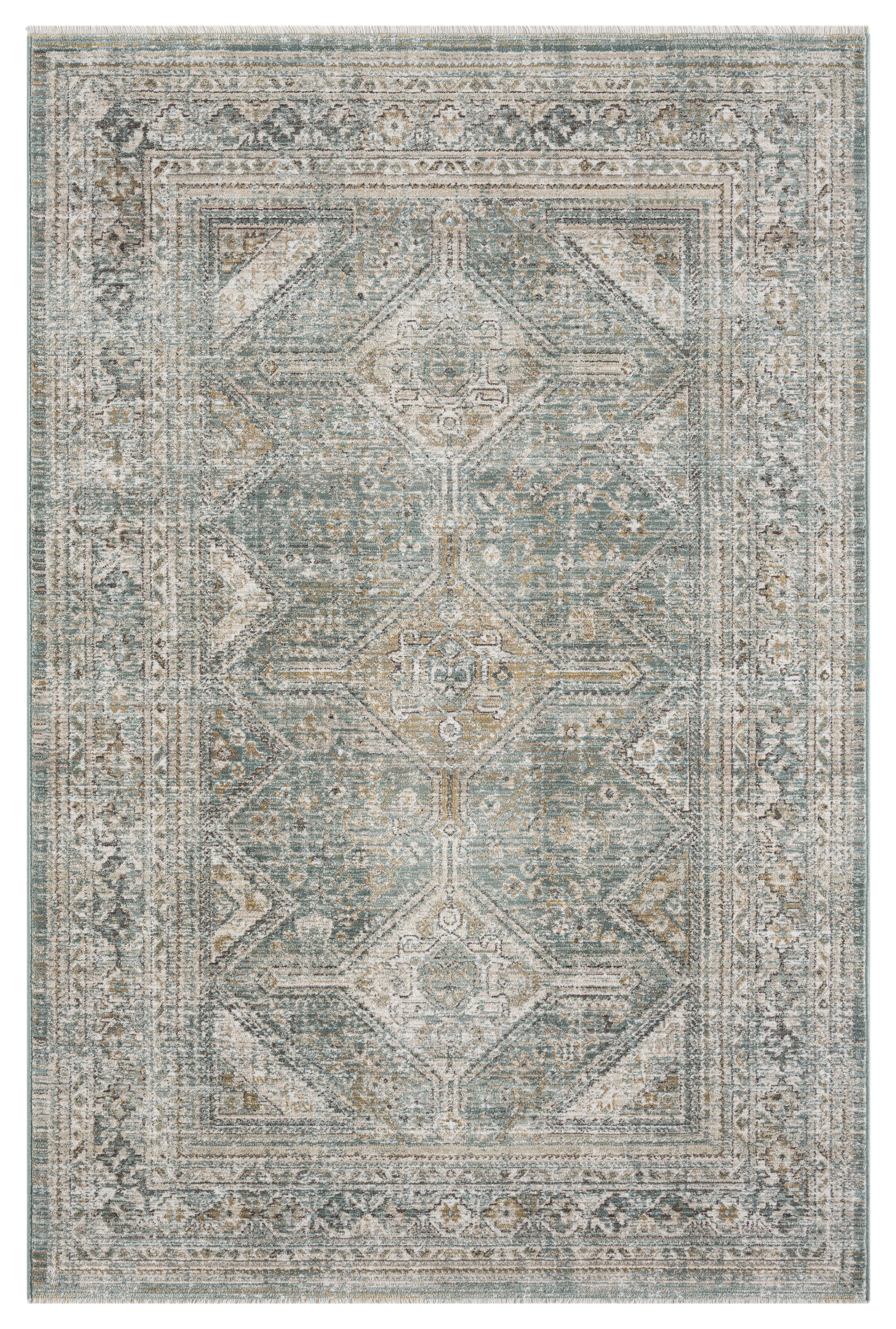 Terra by Obeetee Traveler 7'10" x 10' Area Rug, Turquoise/Beige, large