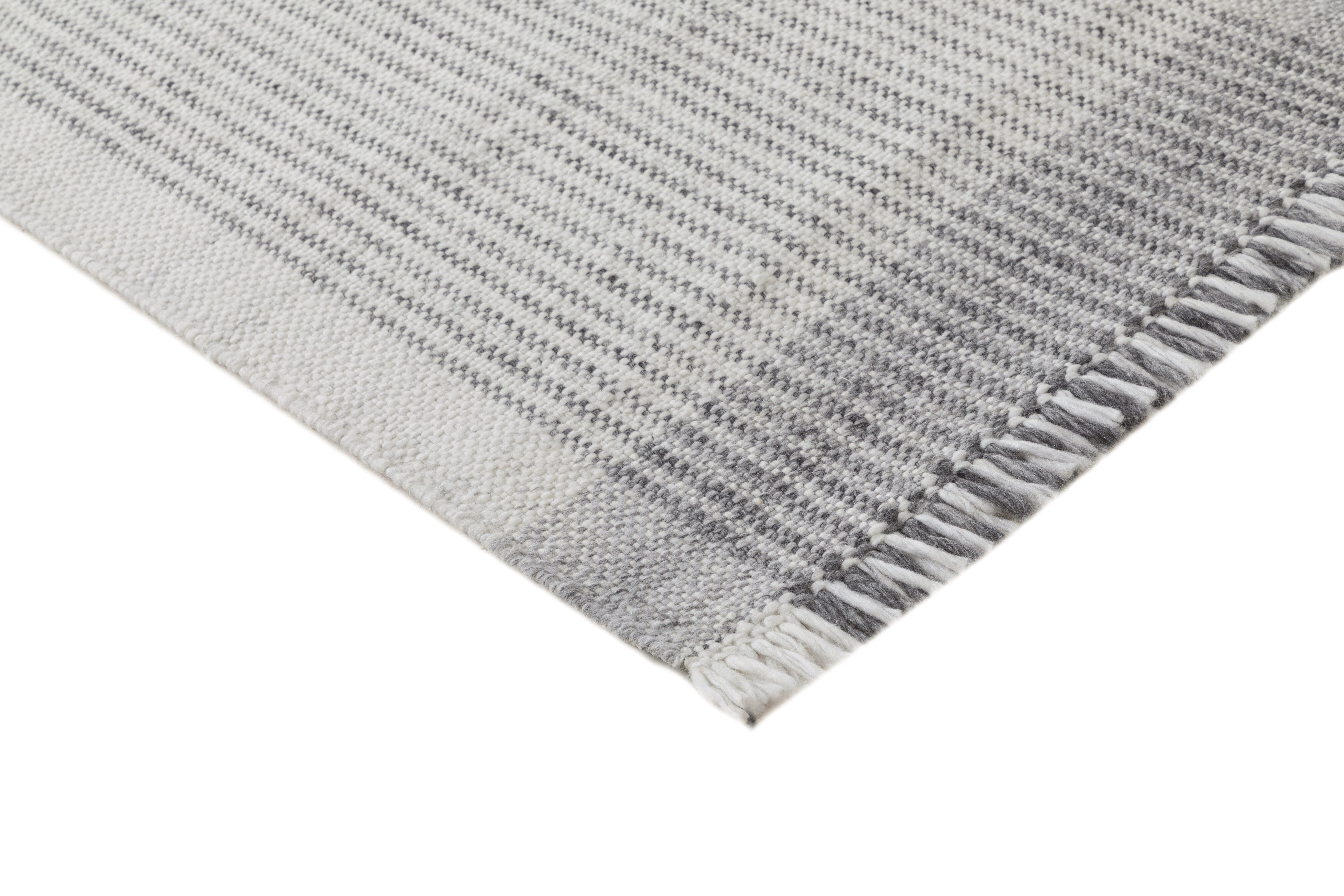 Terra by Obeetee Biella 5'1" x 7'6" Area Rug, Gray/Ivory, large