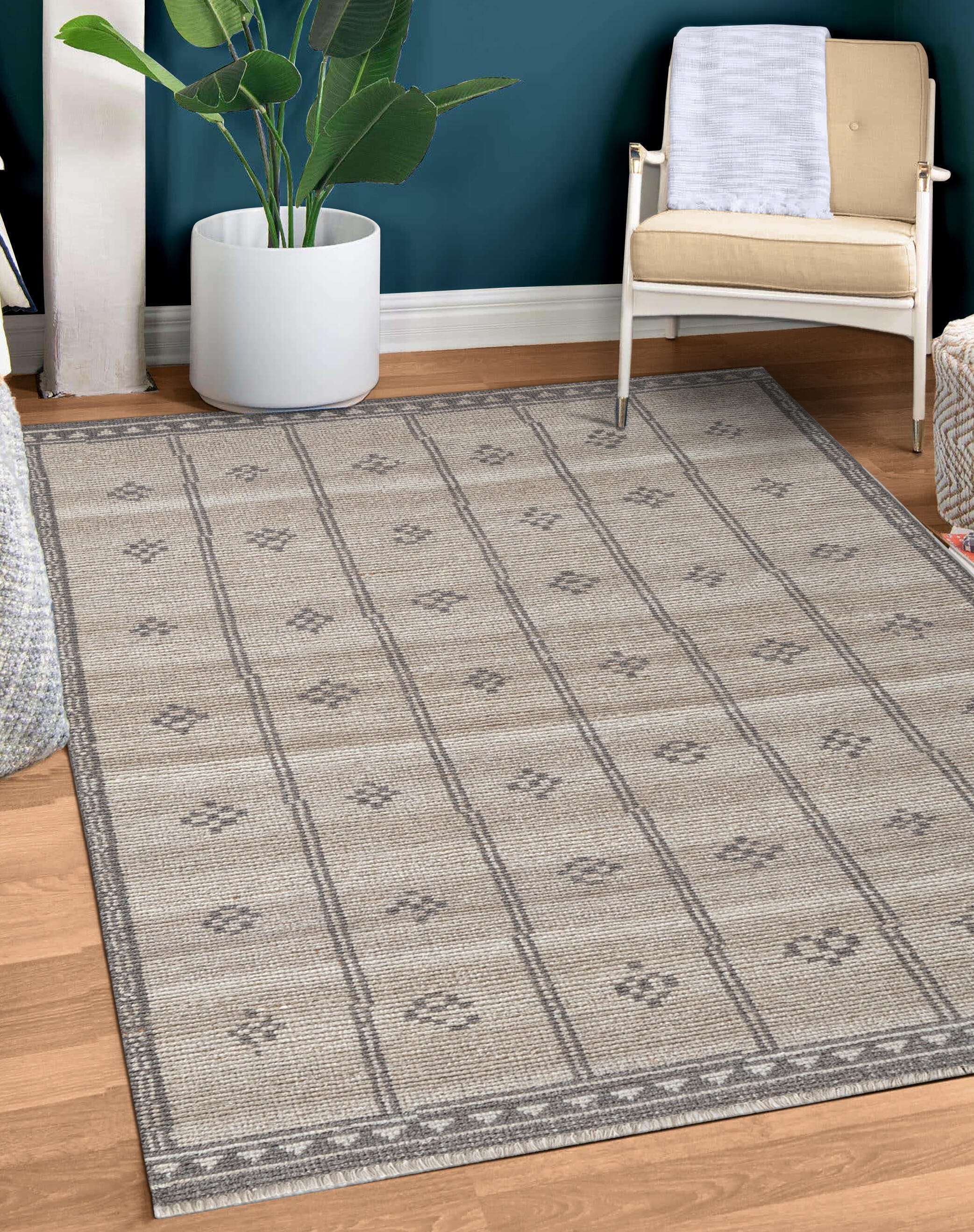 Terra by Obeetee Morrocan Stripe 2'7" x 8' Runner Rug, Beige/Gray, rollover