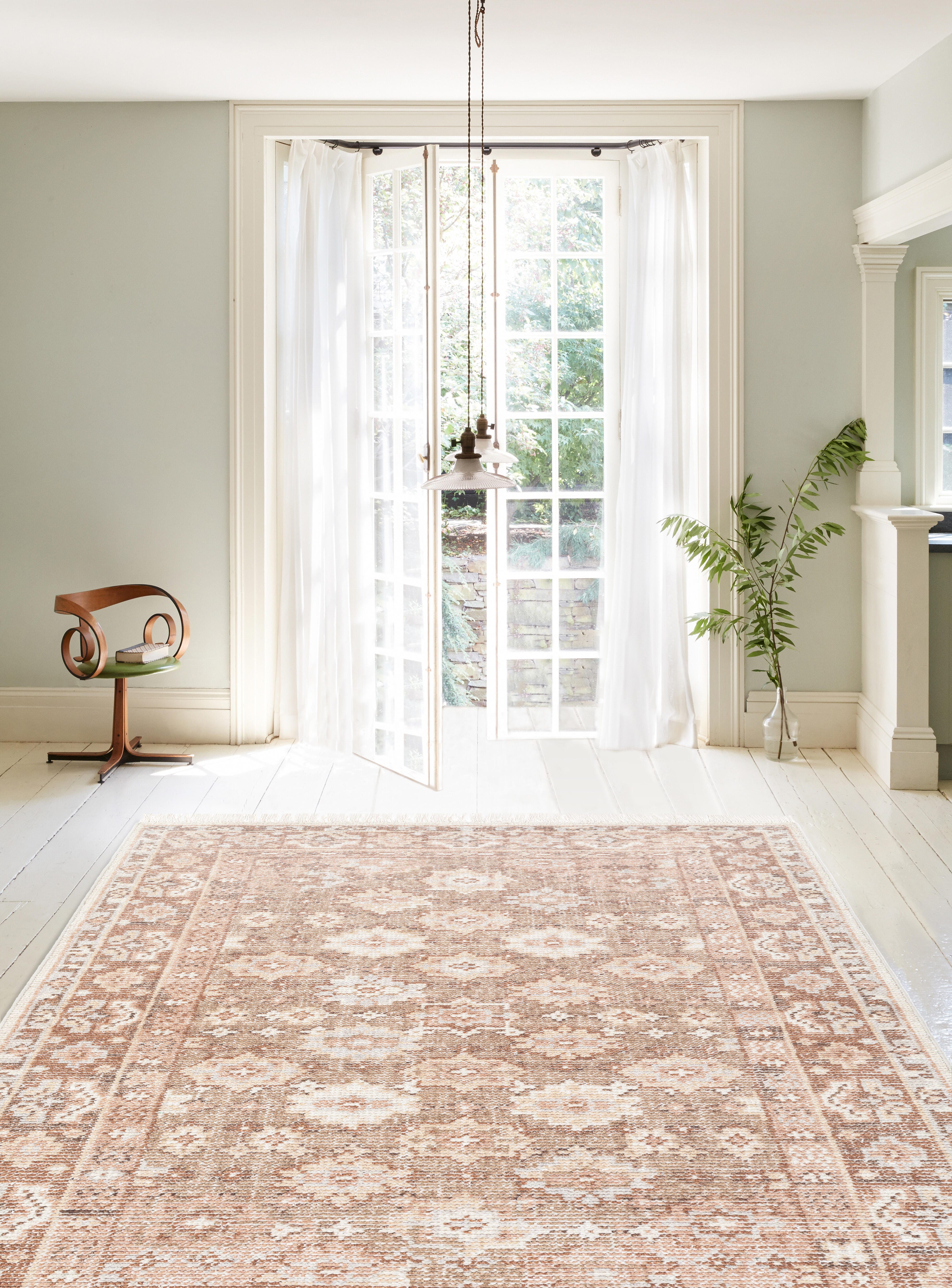 Terra by Obeetee Farzana 2' x 3' Area Rug, Wood/Cream, rollover