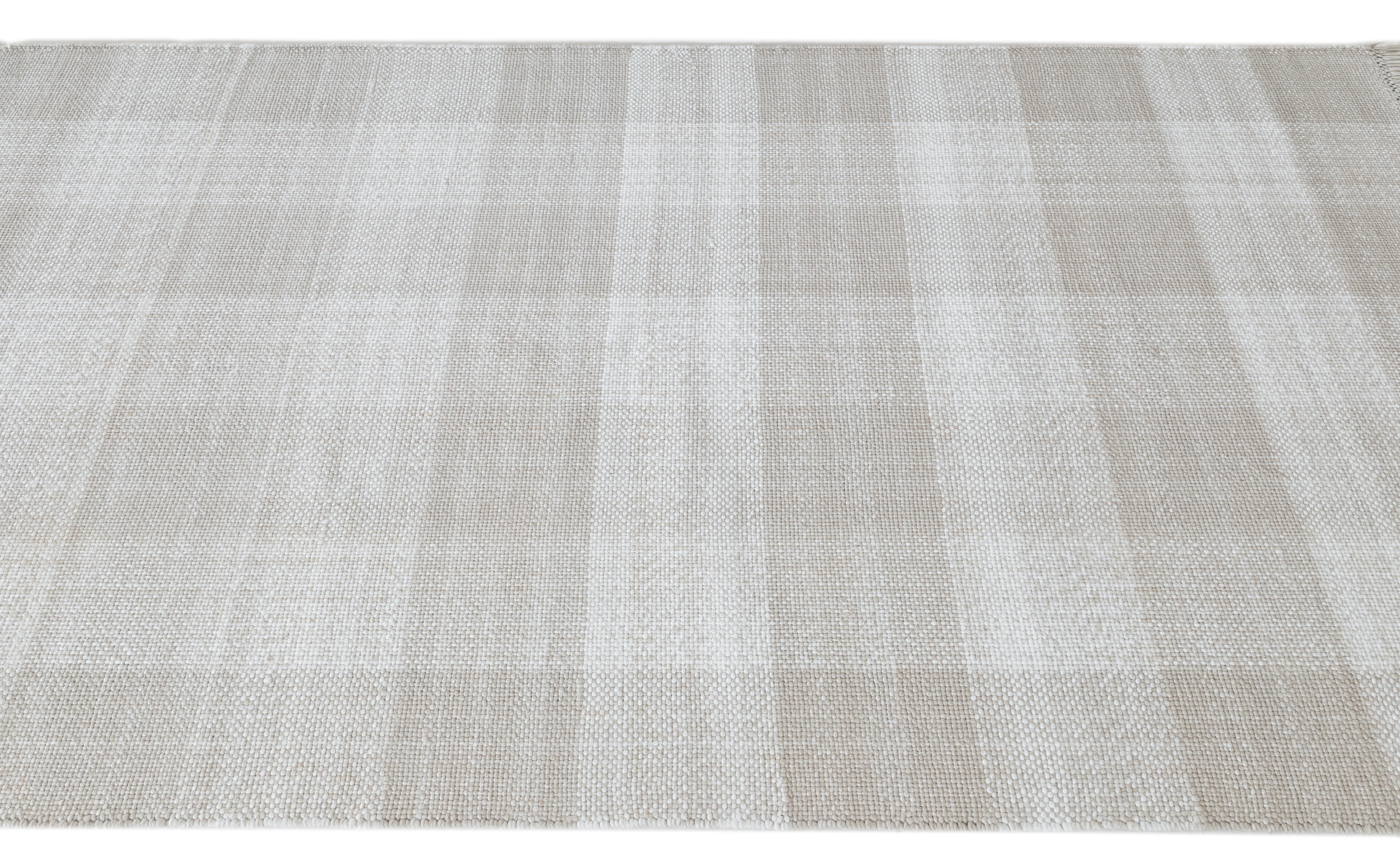 Terra by Obeetee Gingham 2'1" x 3' Area Rug, Neutral/Off White, large