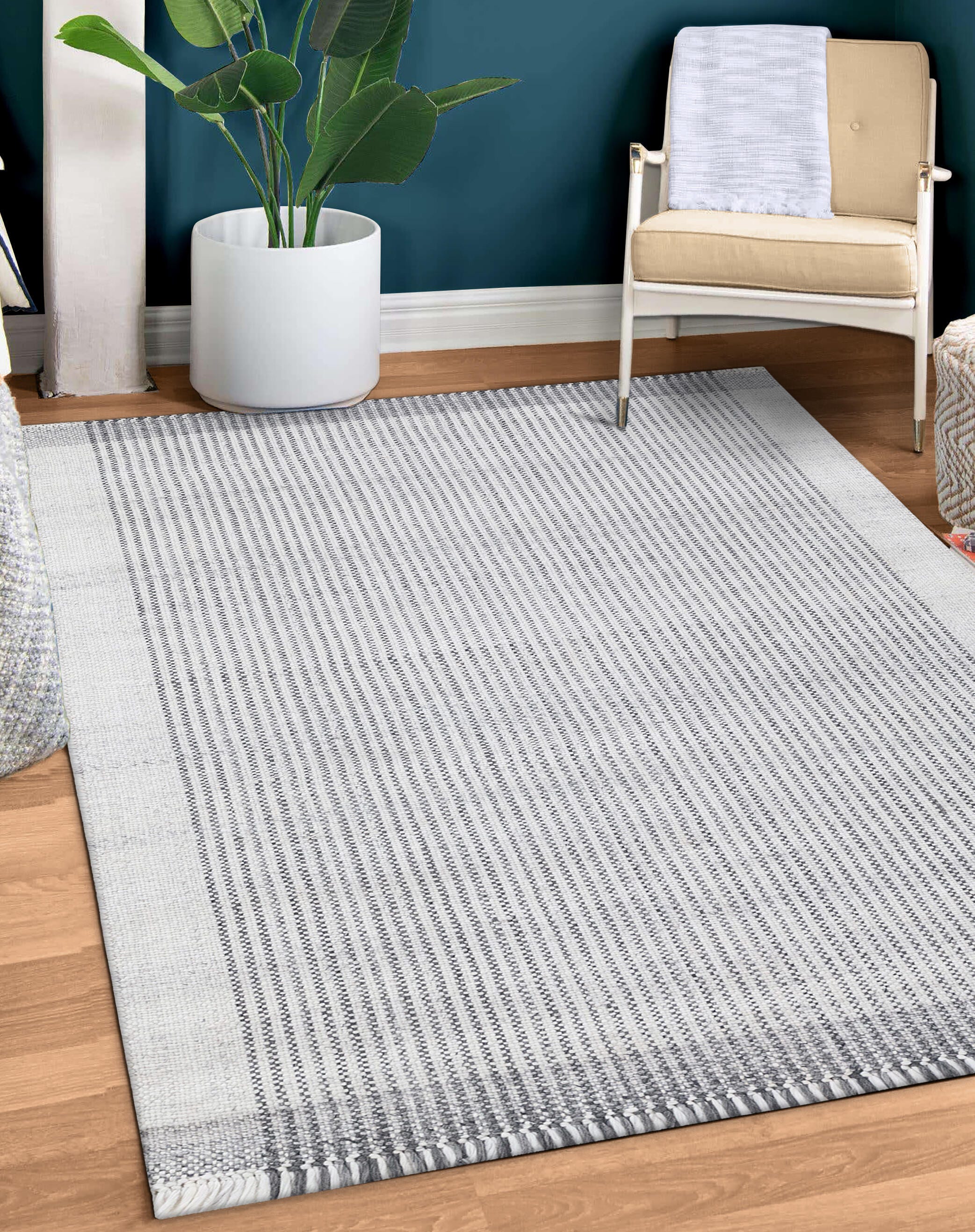 Terra by Obeetee Biella 7'7" x 9'6" Area Rug, Gray/Ivory, rollover