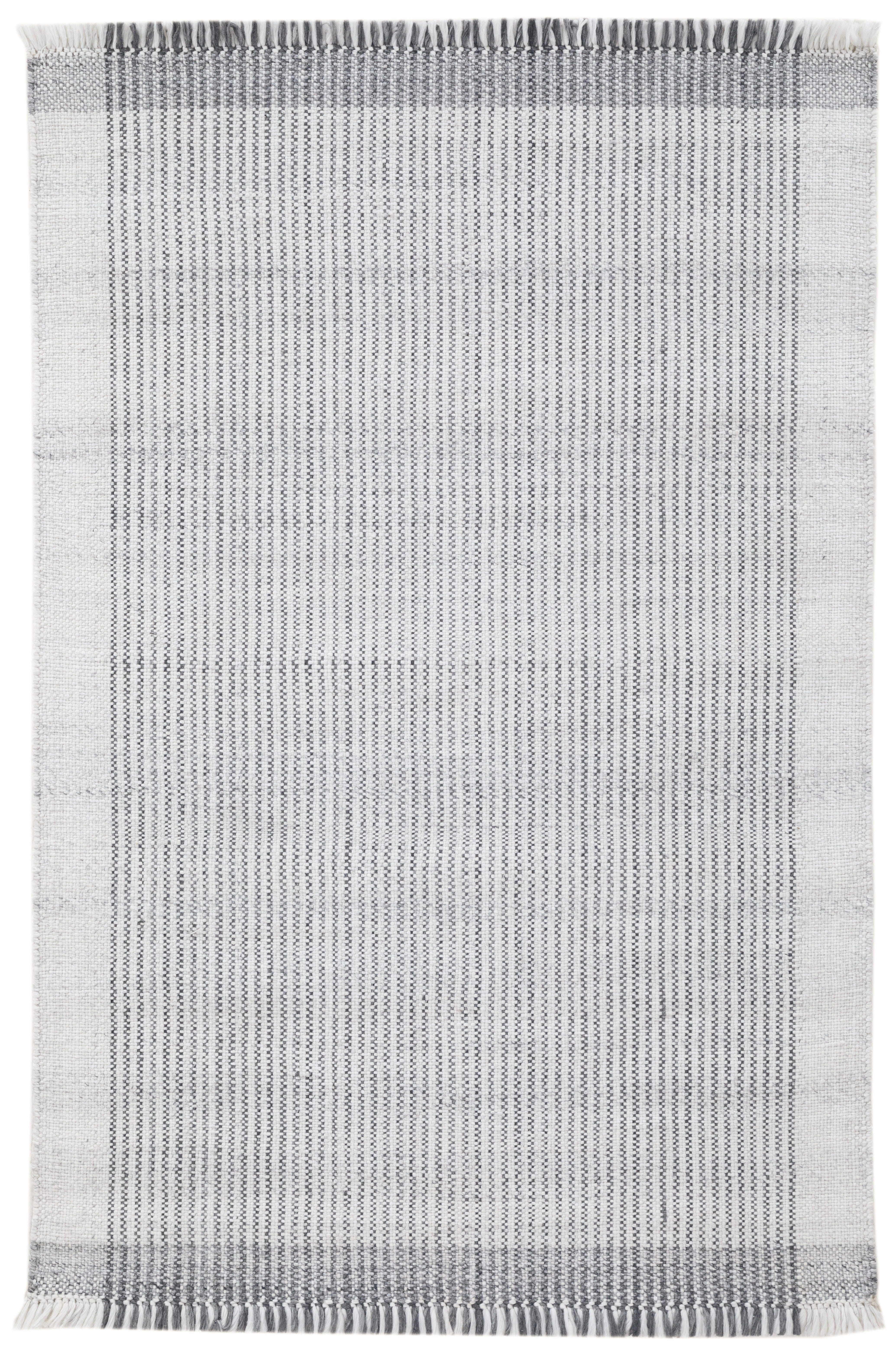 Terra by Obeetee Biella 7'7" x 9'6" Area Rug, Gray/Ivory, large