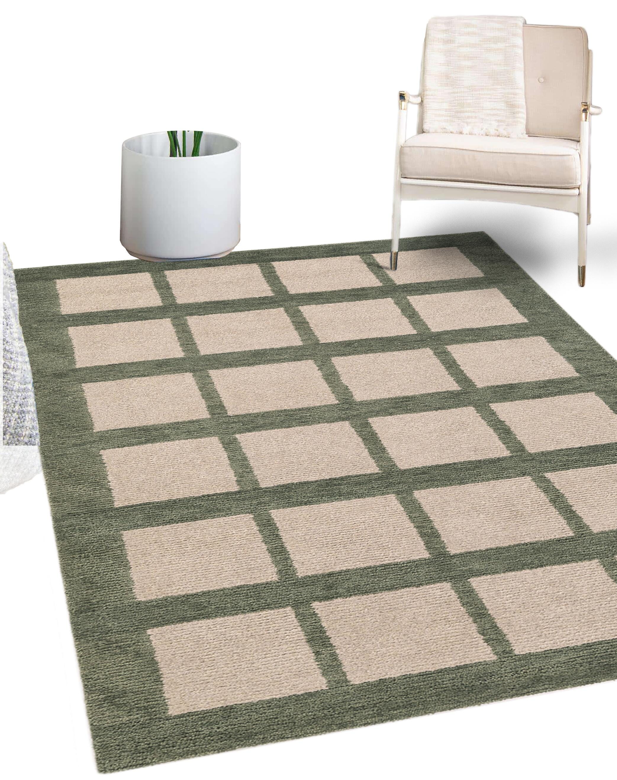 Terra by Obeetee Camp 5'1" x 8' Area Rug, Green/Tan, rollover