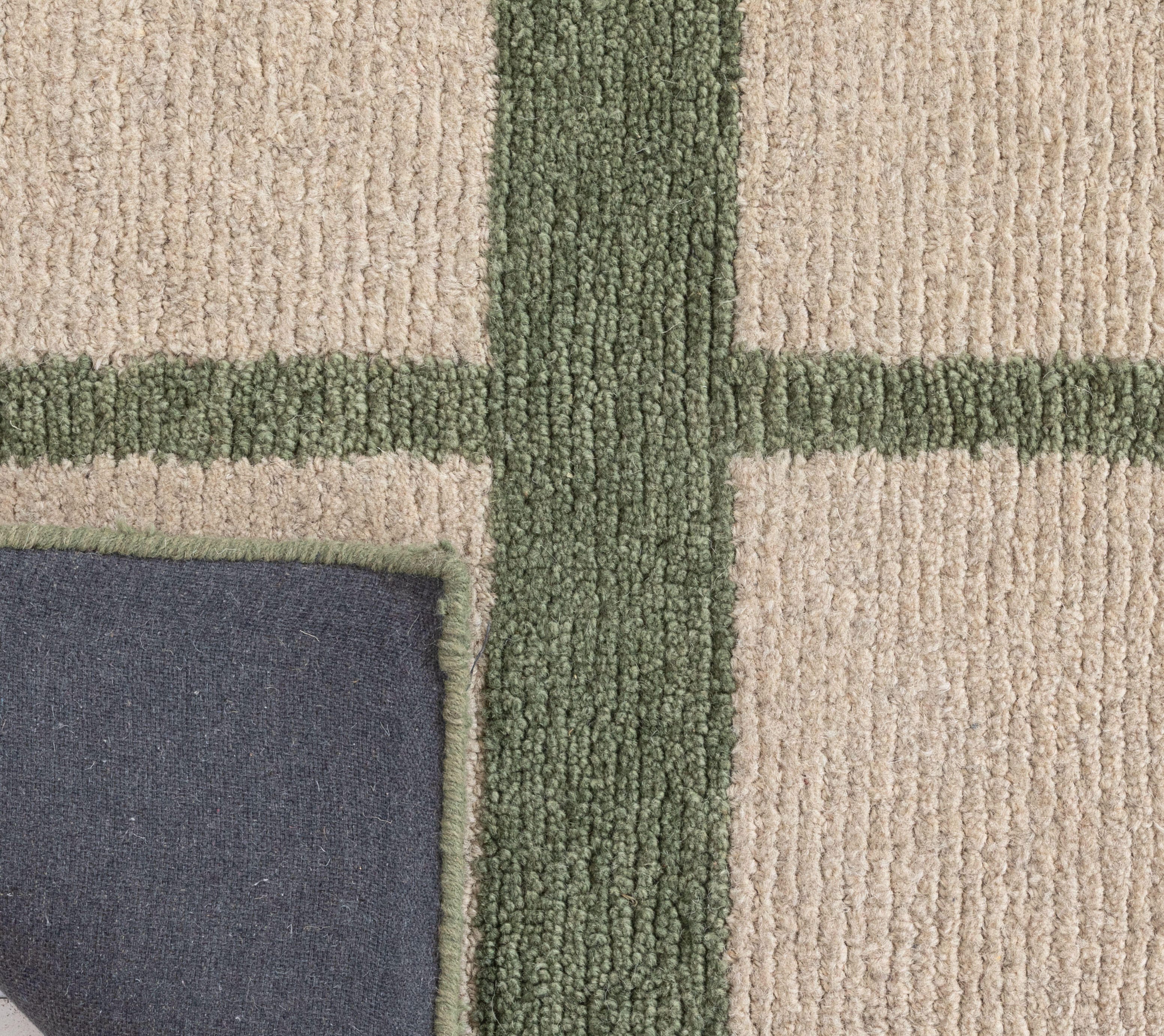 Terra by Obeetee Camp 5'1" x 8' Area Rug, Green/Tan, large