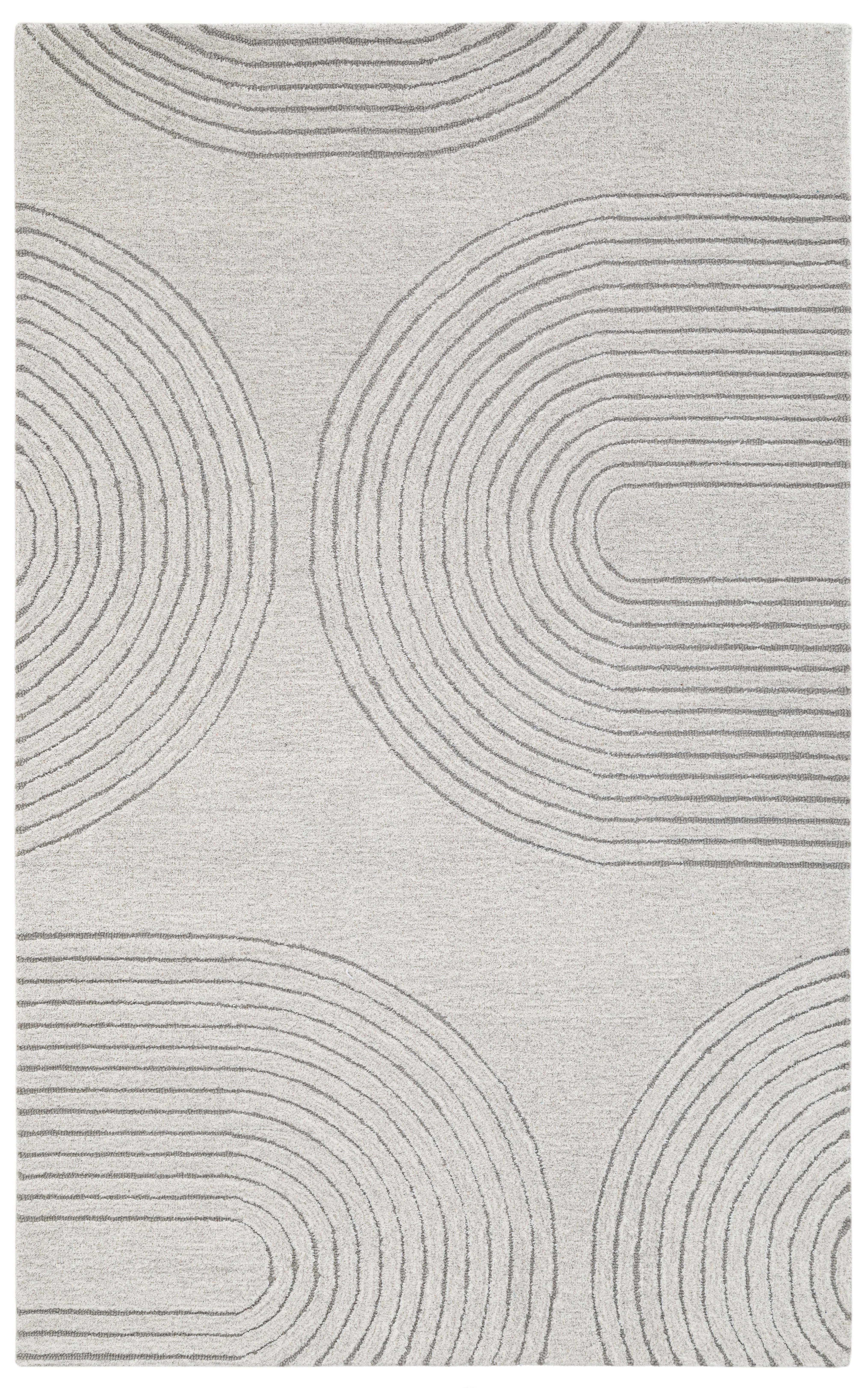 Terra by Obeetee Tonal 3' x 5' Area Rug, Ivory/Gray, large