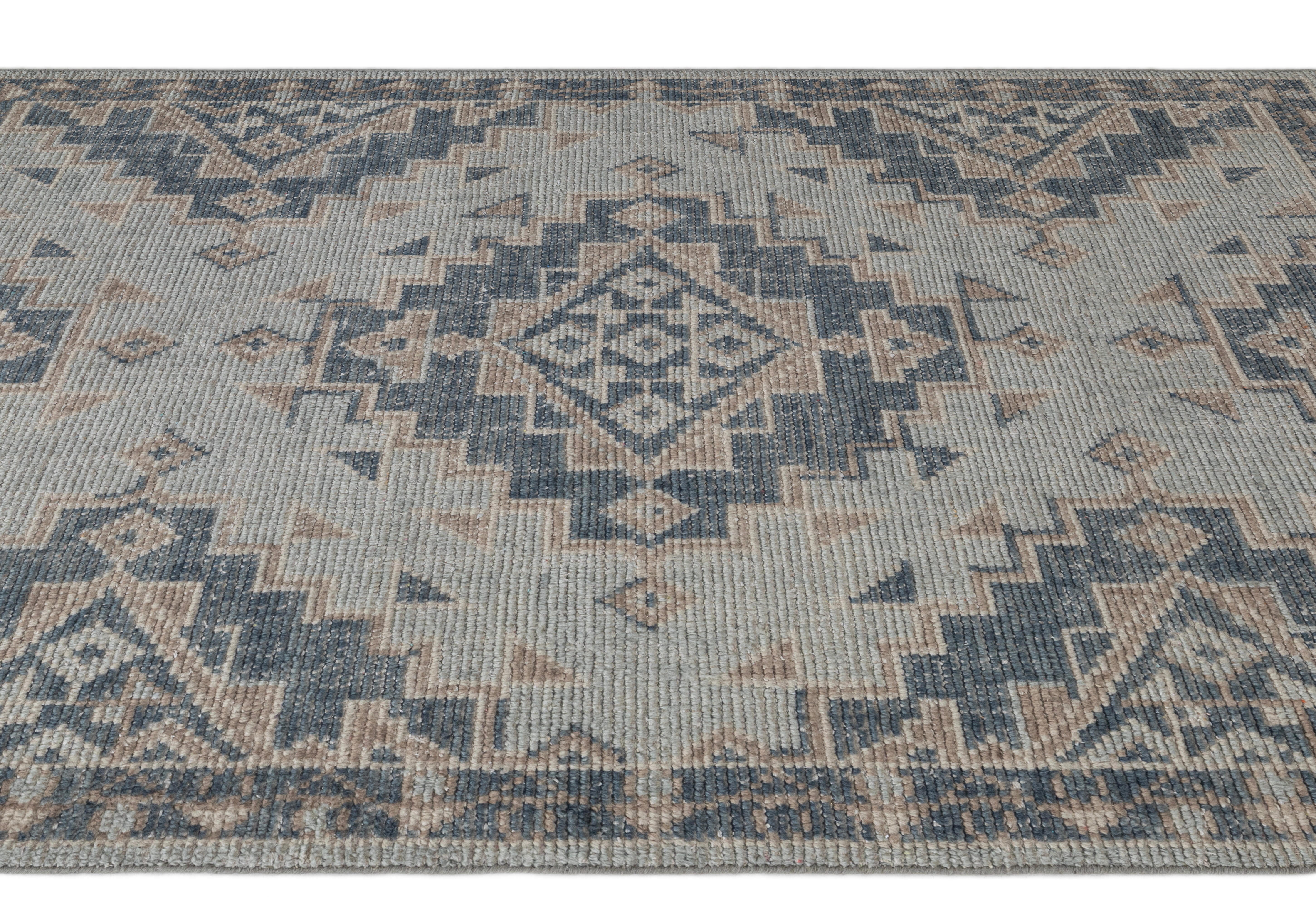 Terra by Obeetee Whitley 5'1" x 8' Area Rug, Blue/Tan, large