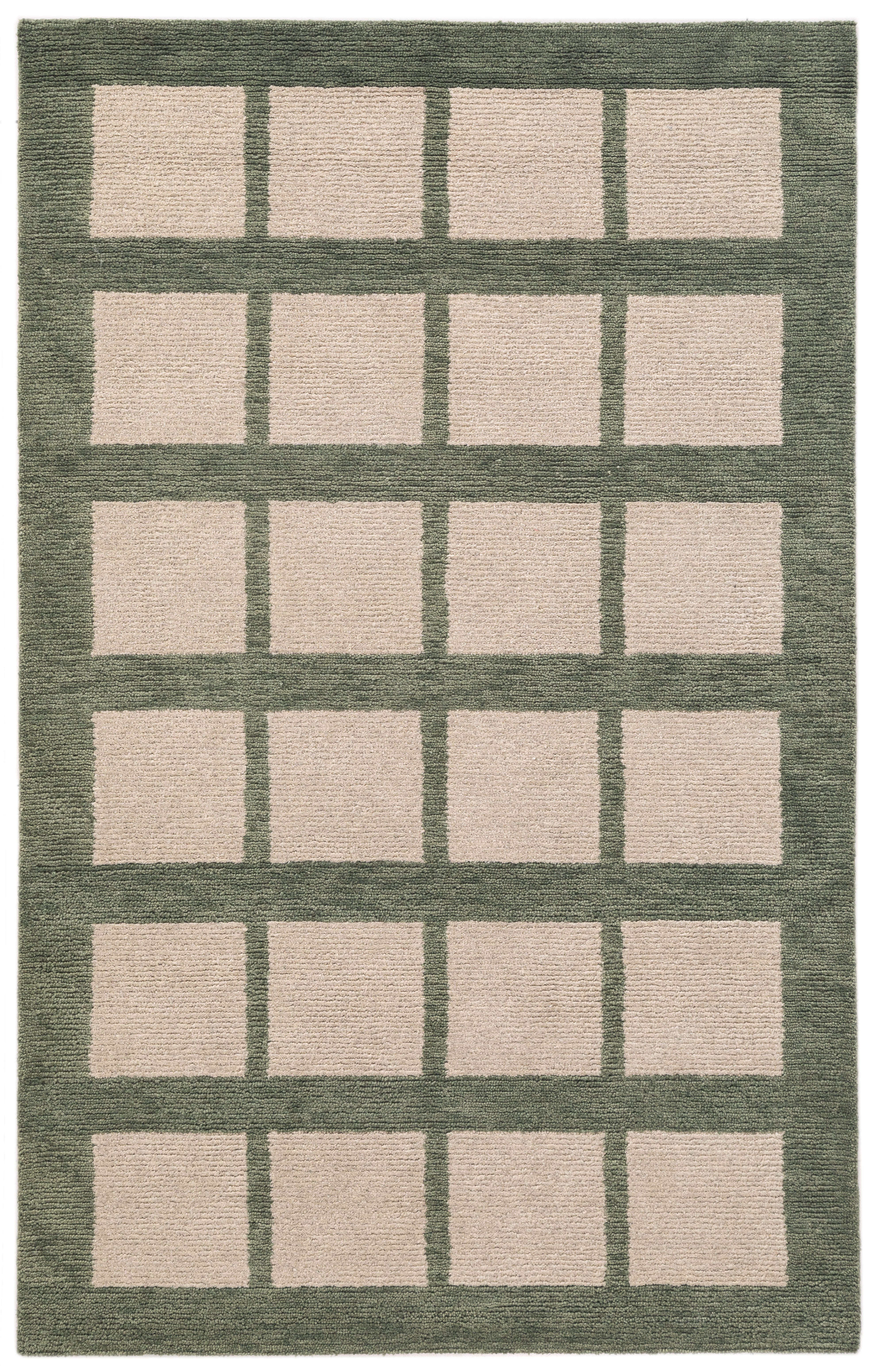 Terra by Obeetee Camp 8'9" x 11'9" Area Rug, Green/Tan, large