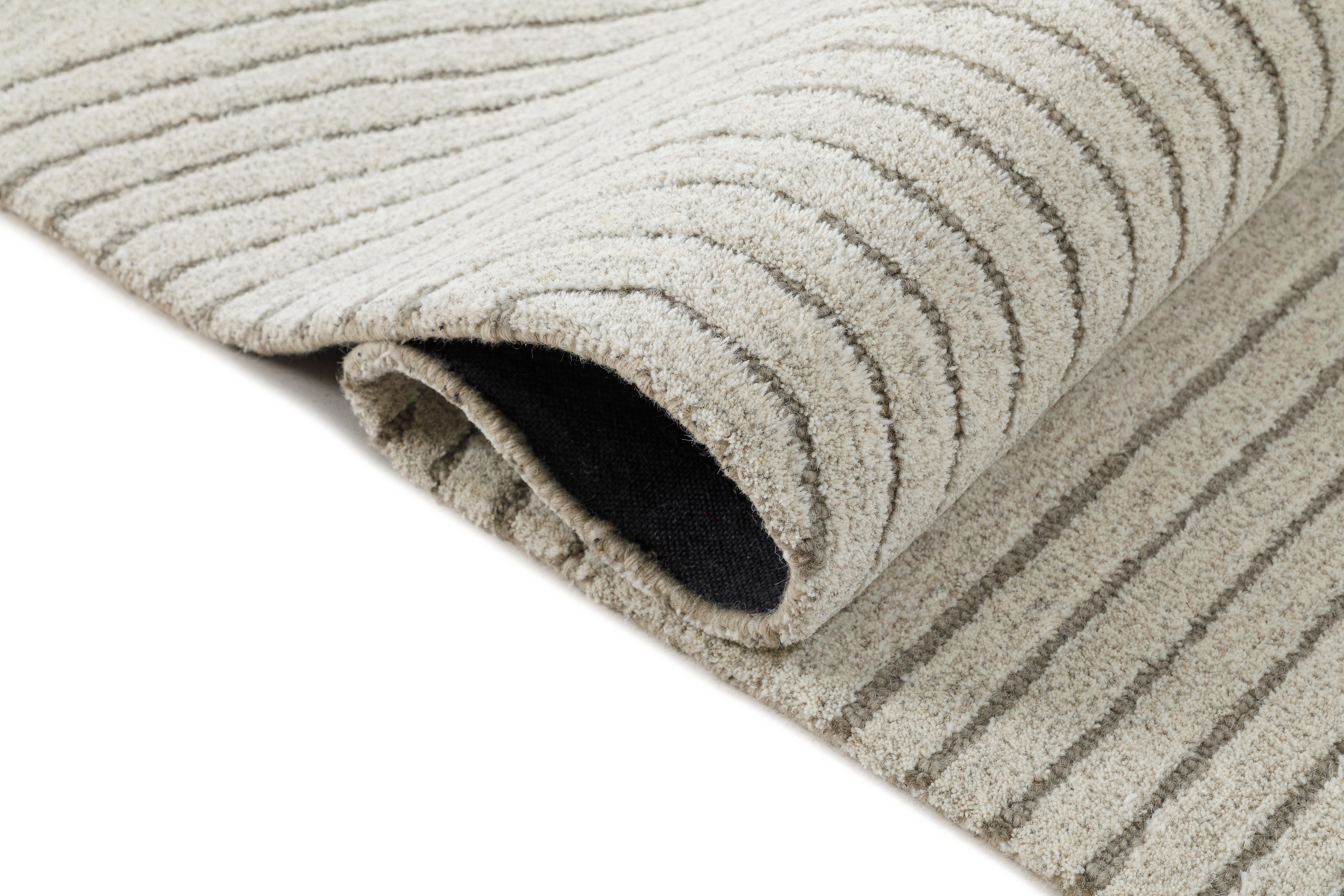 Terra by Obeetee Tonal 2' x 3' Area Rug, Ivory/Gray, large